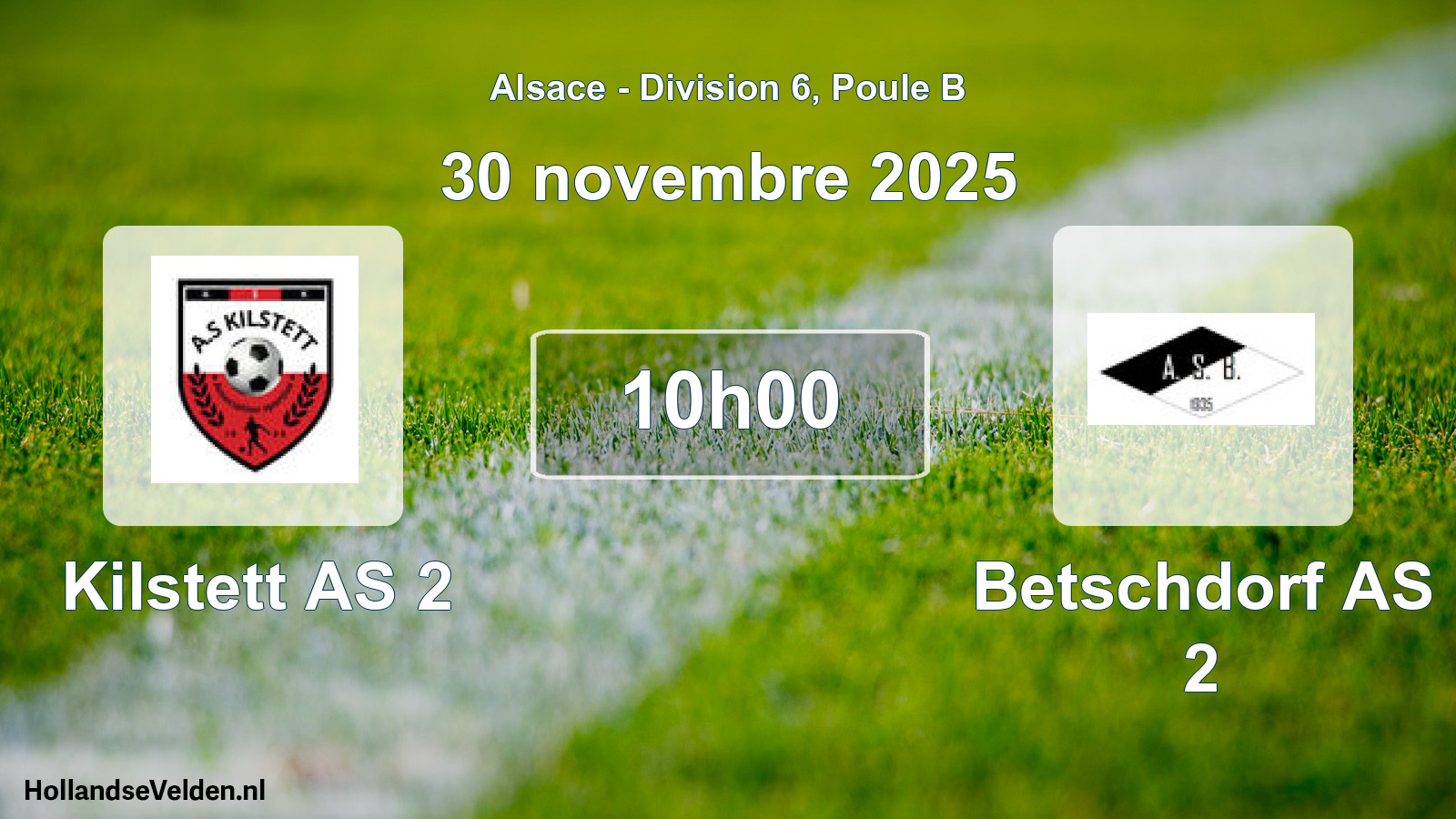 Match programmé: Kilstett AS 2 - Betschdorf AS 2 (30 novembre 2025)