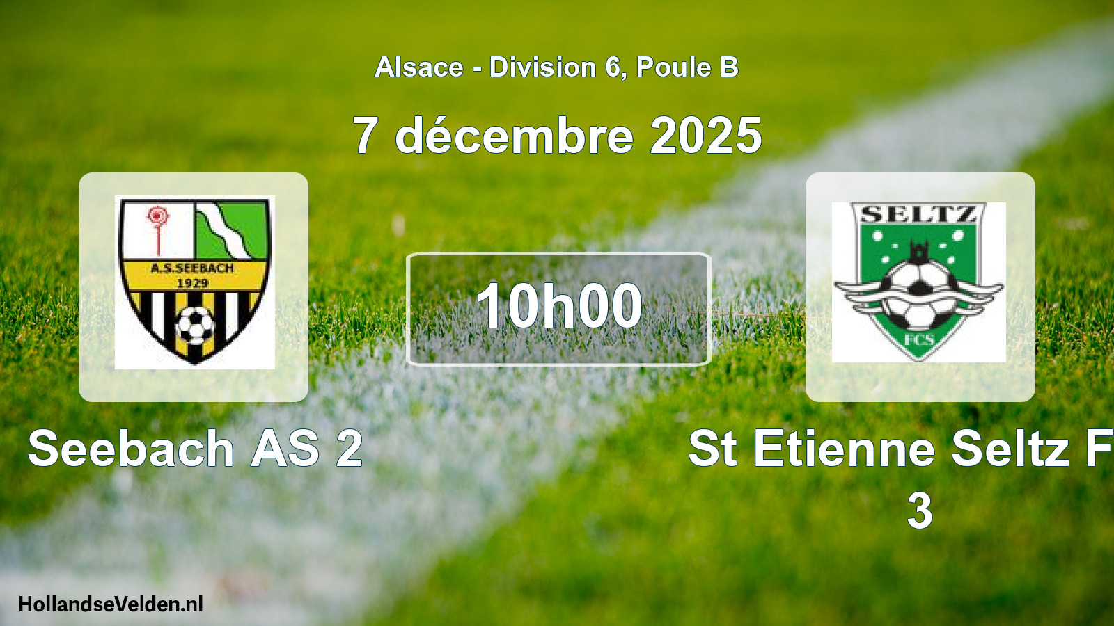 Match programmé: Seebach AS 2 - St Etienne Seltz FC 3 (7 décembre 2025)
