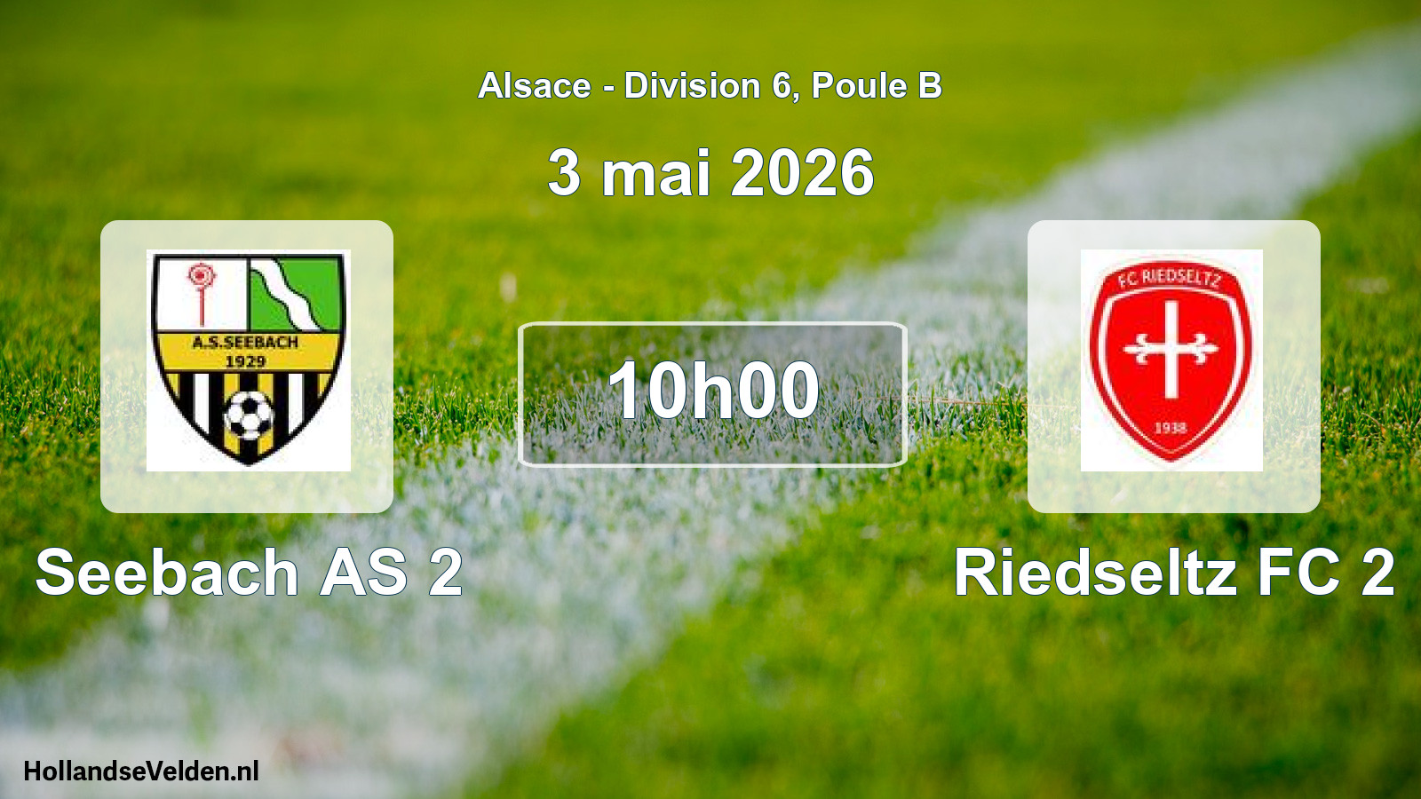 Match programmé: Seebach AS 2 - Riedseltz FC 2 (3 mai 2026)