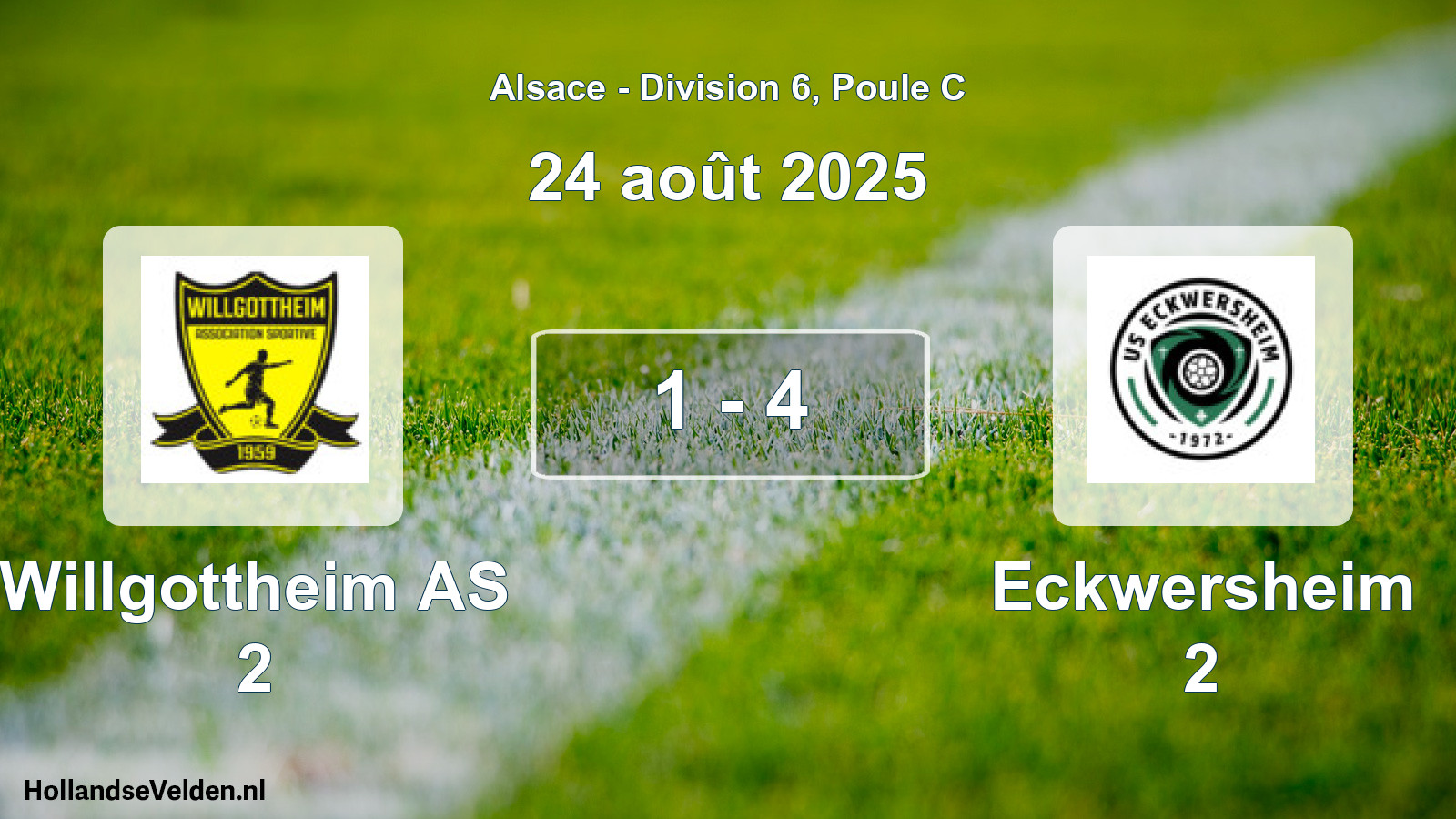 Match joué: Willgottheim AS 2 - Eckwersheim 2 1 - 4 (24 août 2025)