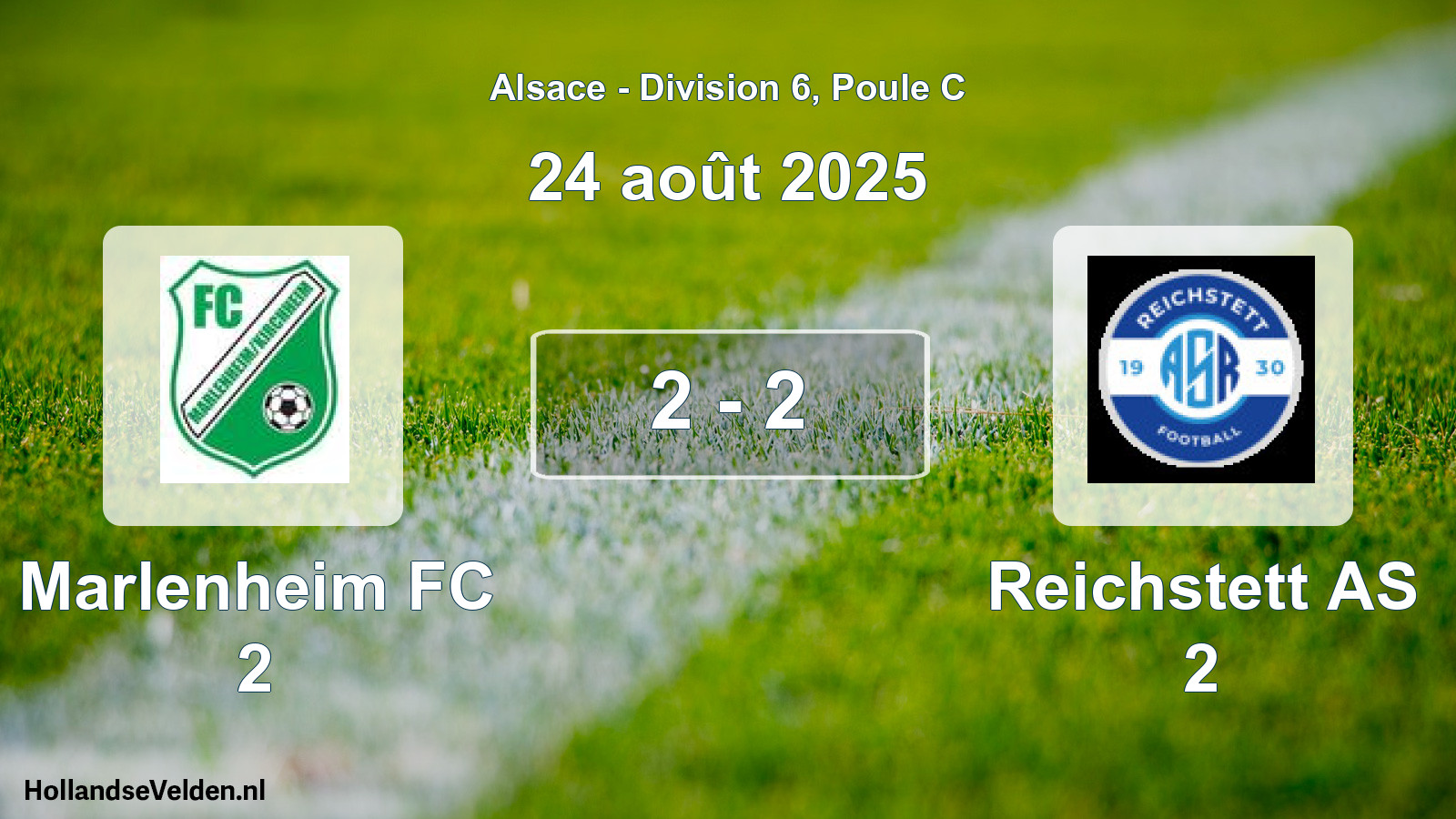 Total number of matches played: Marlenheim FC 2 - Reichstett AS 2 2 - 2 (24 August 2025)
