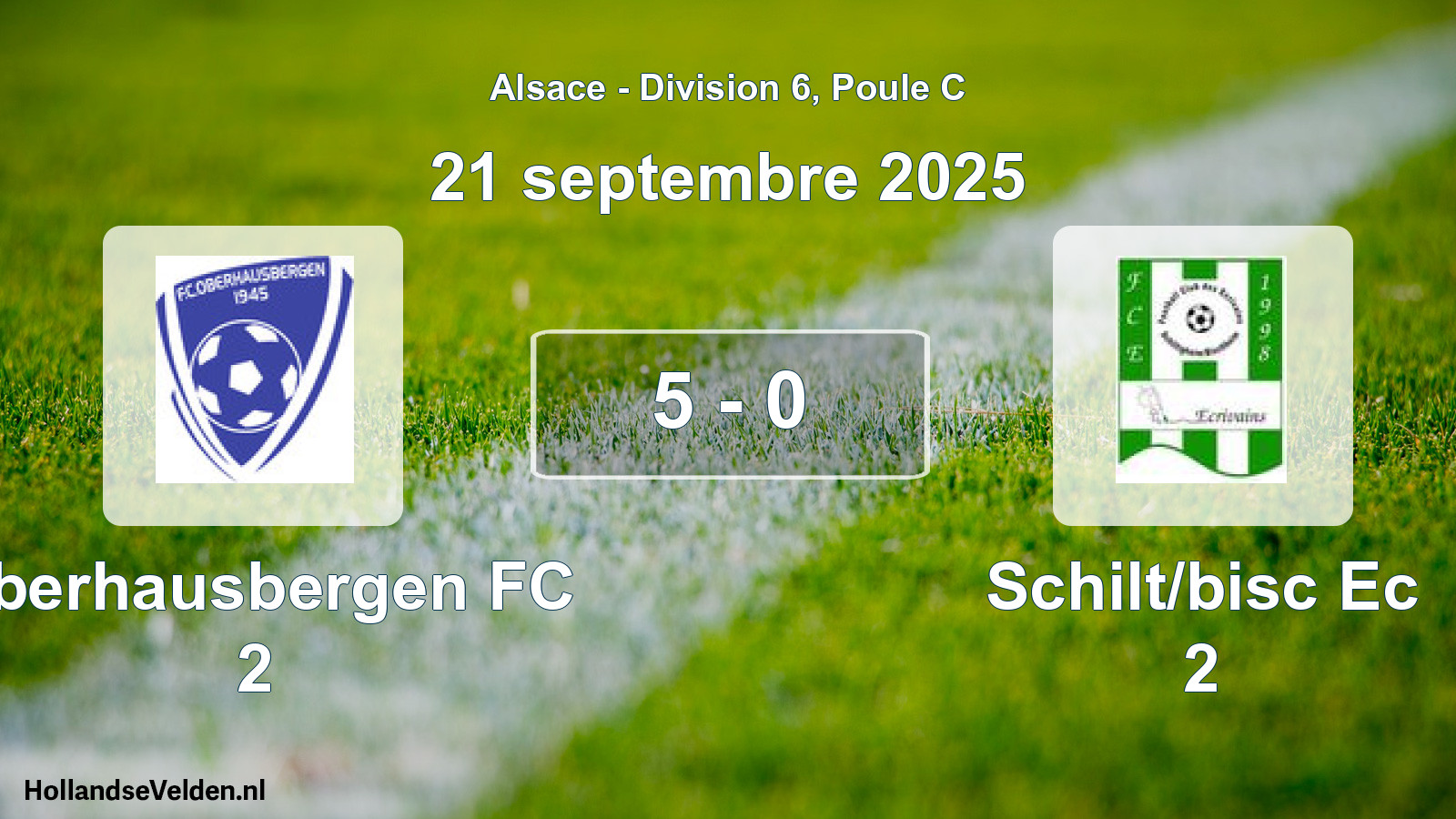 Match joué: Oberhausbergen FC 2 - Schilt/bisc Ec 2 5 - 0 (21 septembre 2025)