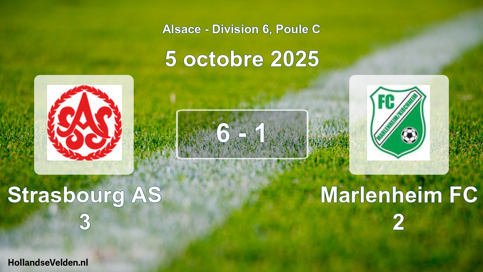 Match joué: Strasbourg AS 3 - Marlenheim FC 2 6 - 1 (5 octobre 2025)