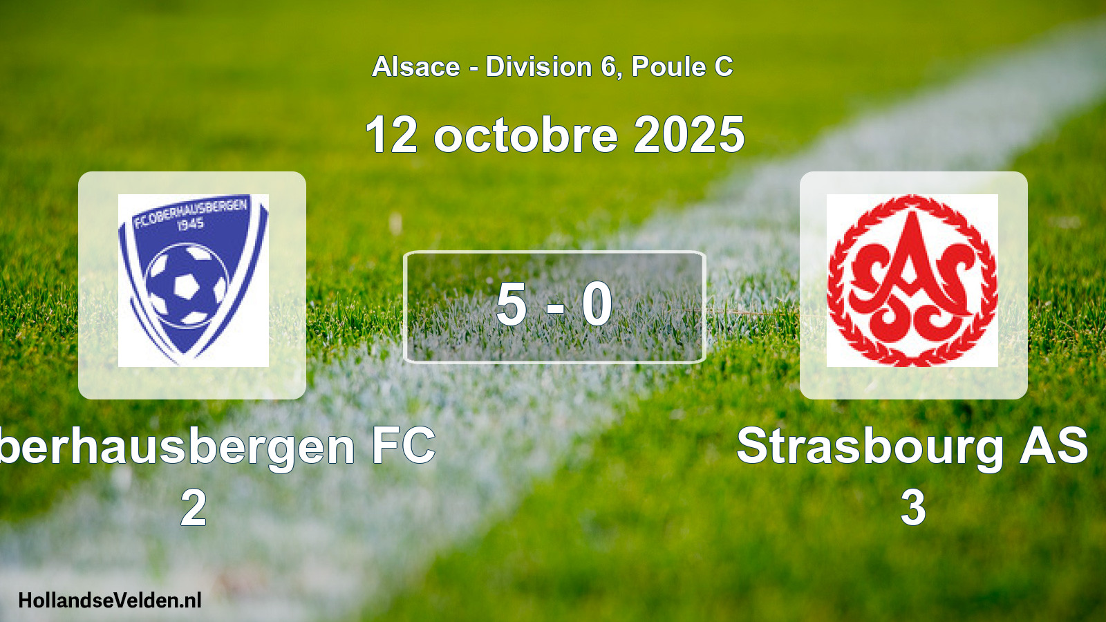 Total number of matches played: Oberhausbergen FC 2 - Strasbourg AS 3 5 - 0 (12 October 2025)