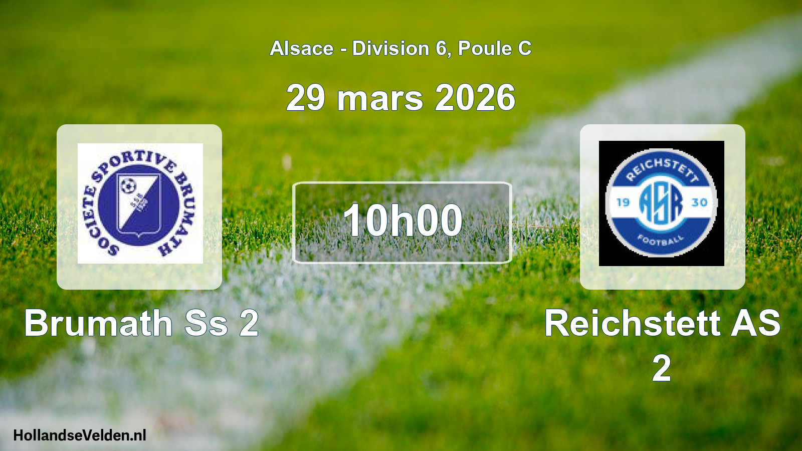 Match programmé: Brumath Ss 2 - Reichstett AS 2 (29 mars 2026)