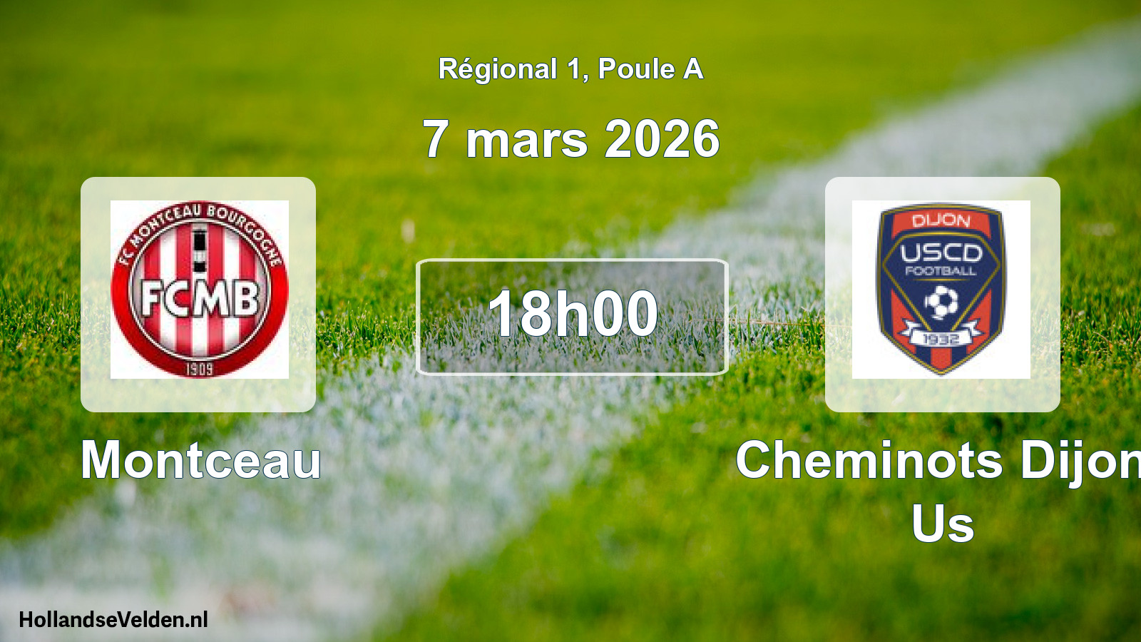 Geplande wedstrijd: Montceau - Cheminots Dijon Us (7 mars 2026)