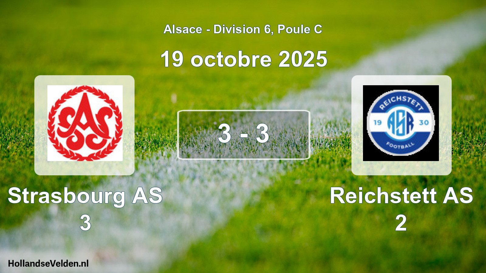 Match joué: Strasbourg AS 3 - Reichstett AS 2 3 - 3 (19 octobre 2025)