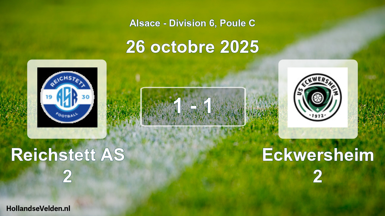Match joué: Reichstett AS 2 - Eckwersheim 2 1 - 1 (26 octobre 2025)