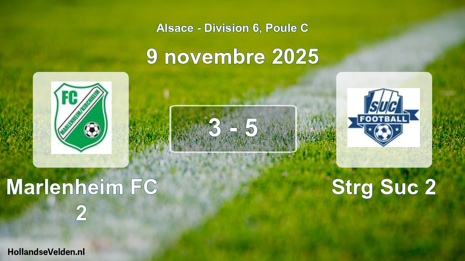 Total number of matches played: Marlenheim FC 2 - Strg Suc 2 3 - 5 (9 November 2025)