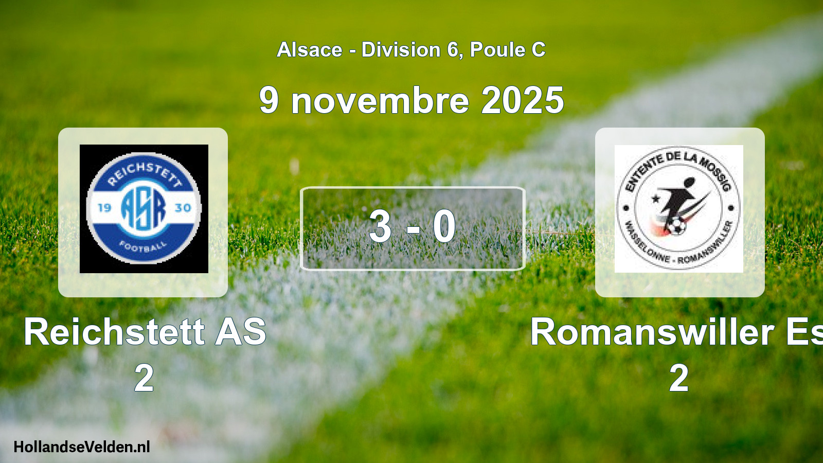 Total number of matches played: Reichstett AS 2 - Romanswiller Es 2 3 - 0 (9 November 2025)