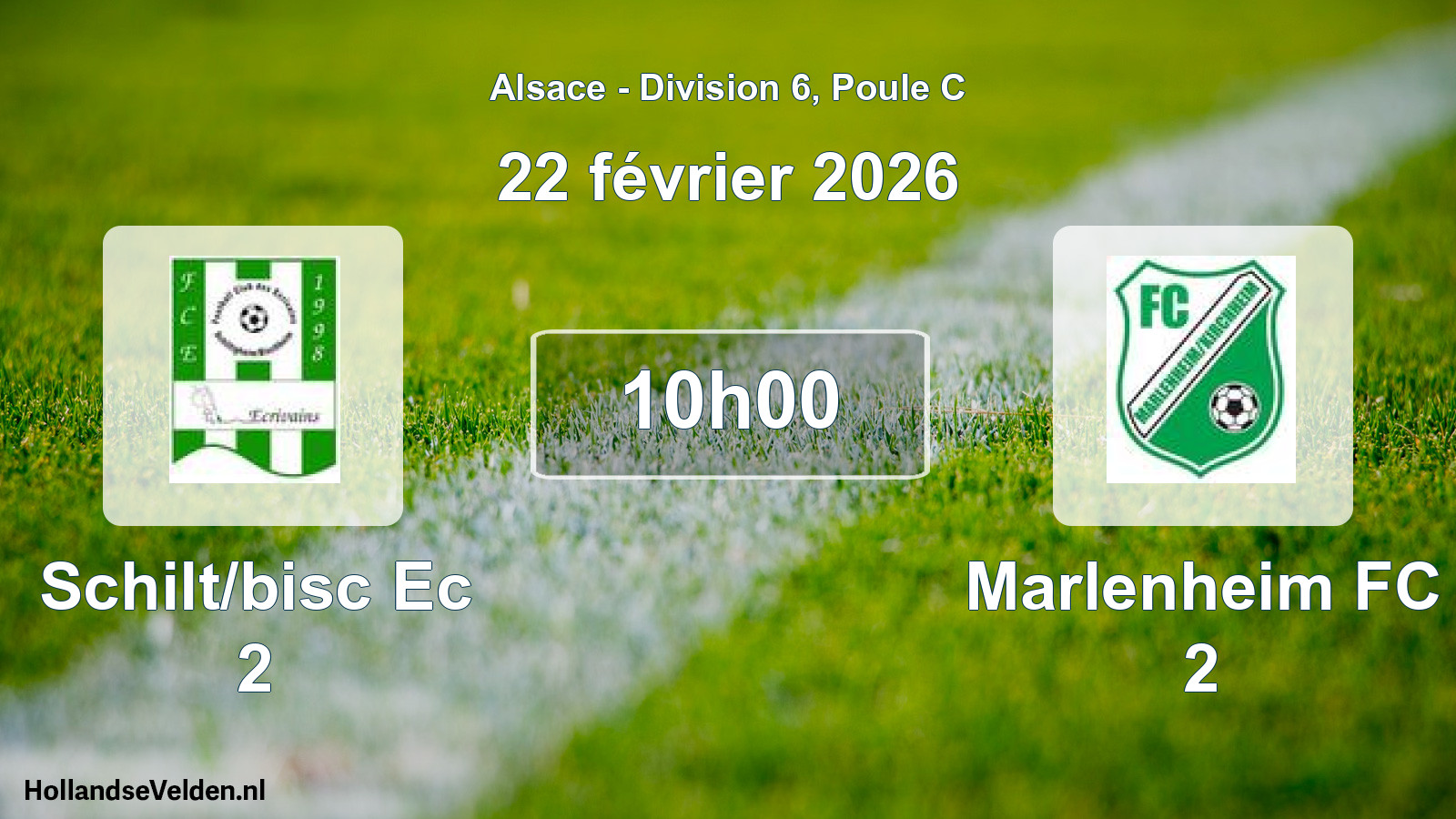 Scheduled Match: Schilt/bisc Ec 2 - Marlenheim FC 2 (22 February 2026)