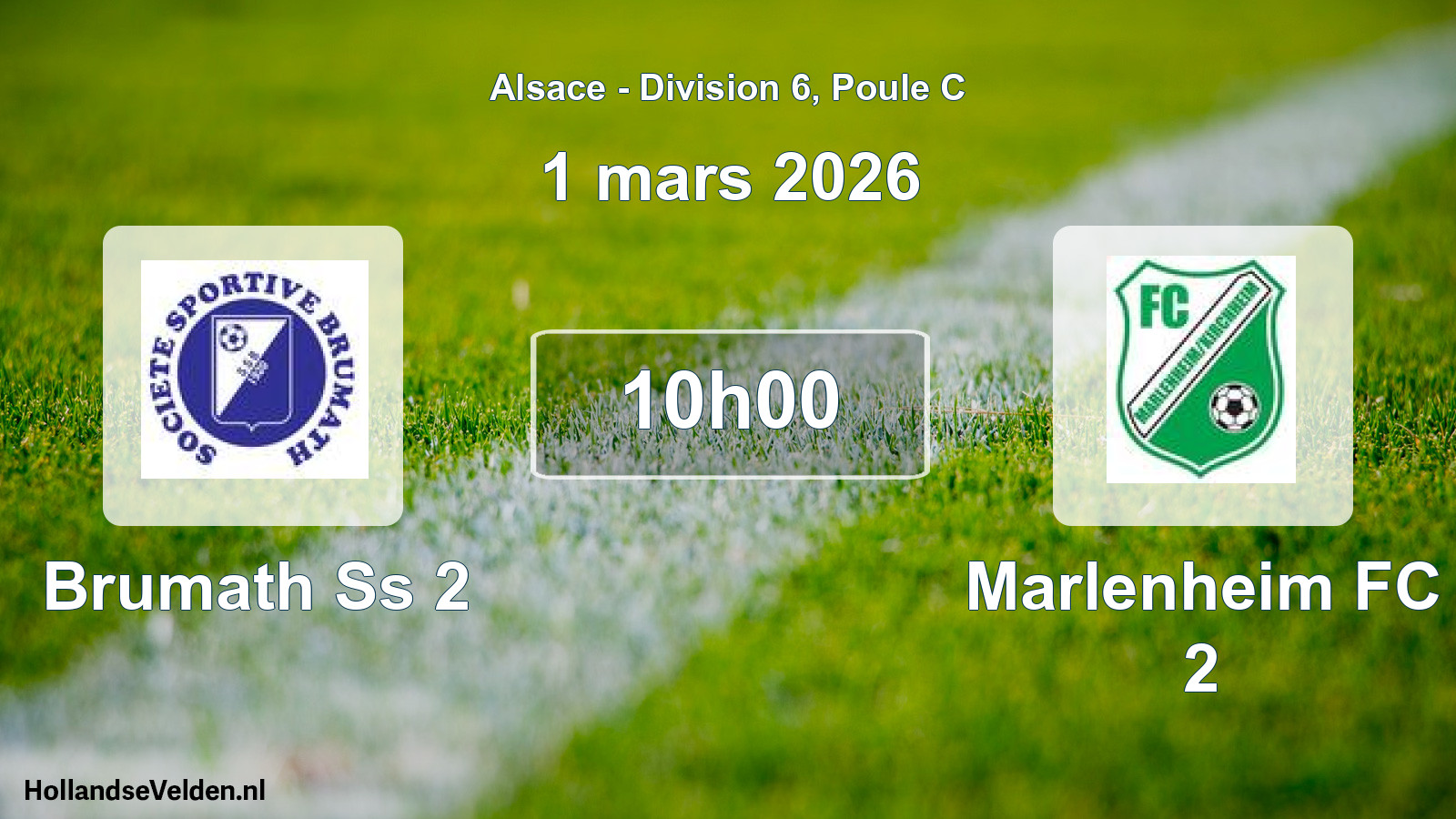 Match programmé: Brumath Ss 2 - Marlenheim FC 2 (1 mars 2026)