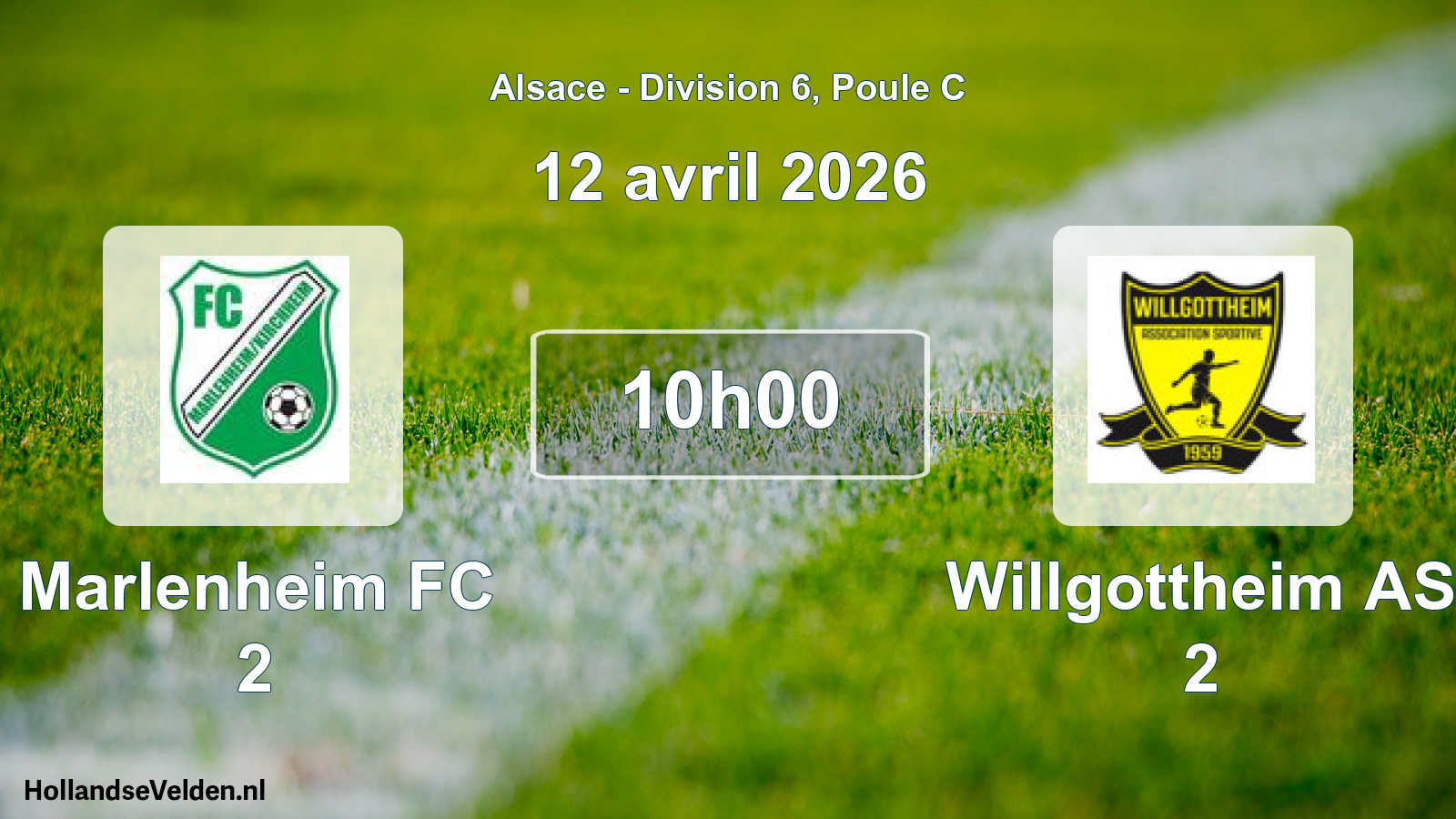 Scheduled Match: Marlenheim FC 2 - Willgottheim AS 2 (12 April 2026)
