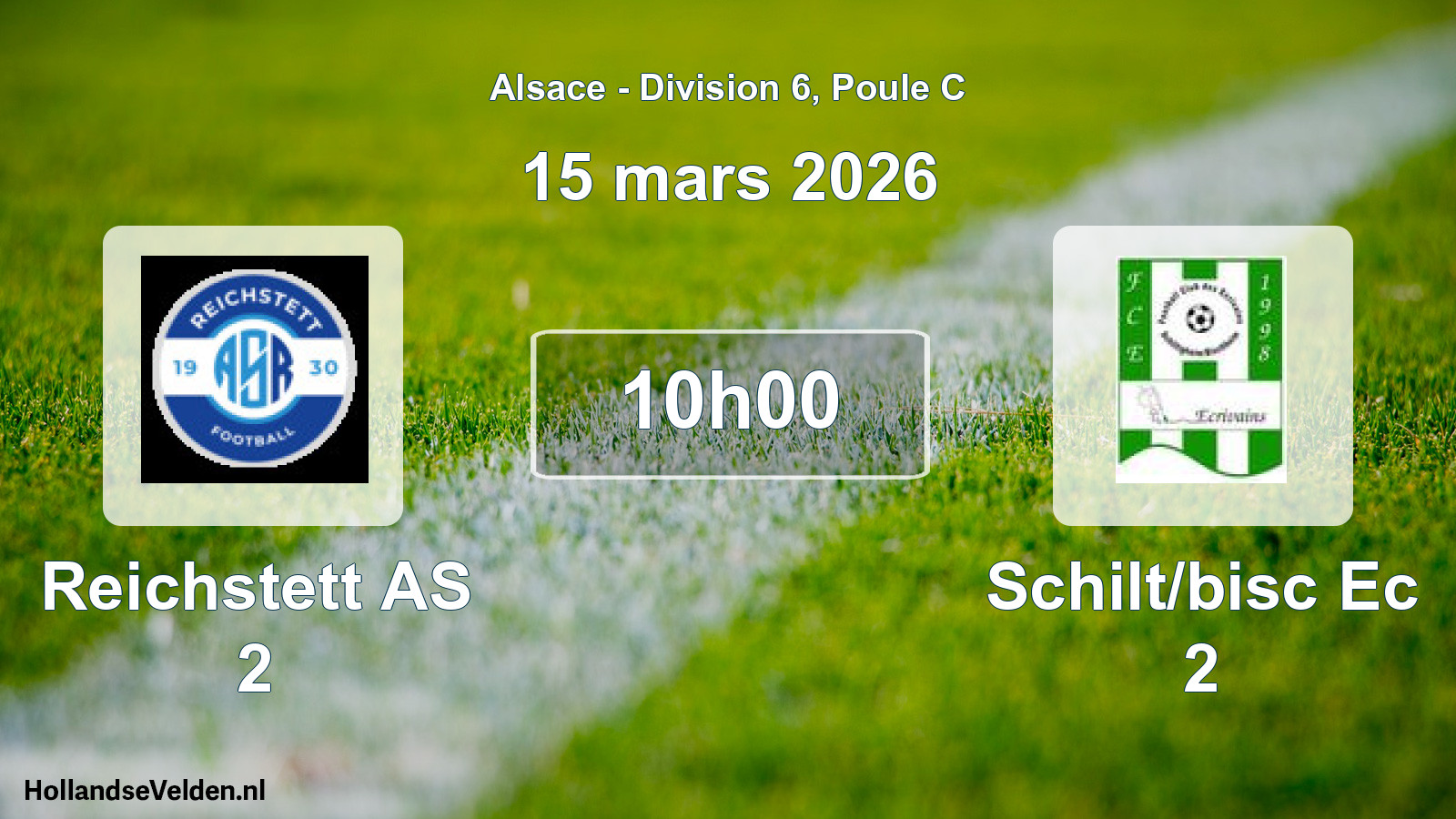 Geplande wedstrijd: Reichstett AS 2 - Schilt/bisc Ec 2 (15 maart 2026)