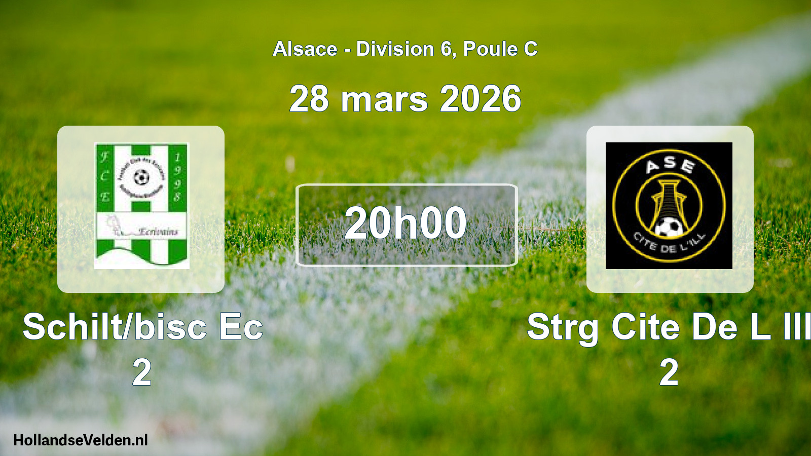 Match programmé: Schilt/bisc Ec 2 - Strg Cite De L Ill 2 (28 mars 2026)