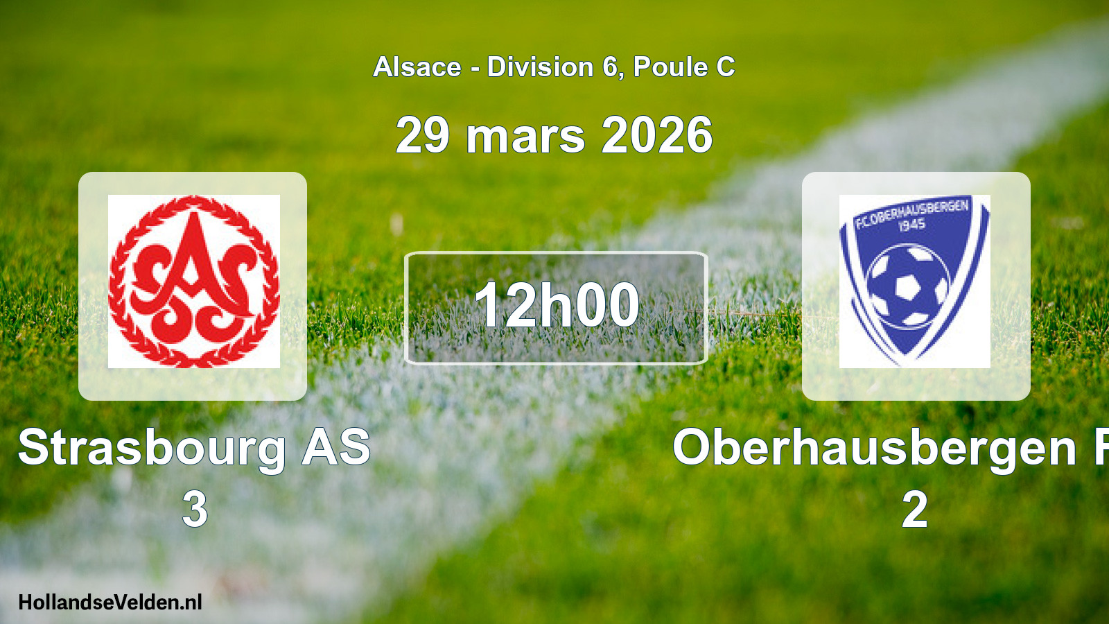 Scheduled Match: Strasbourg AS 3 - Oberhausbergen FC 2 (29 March 2026)