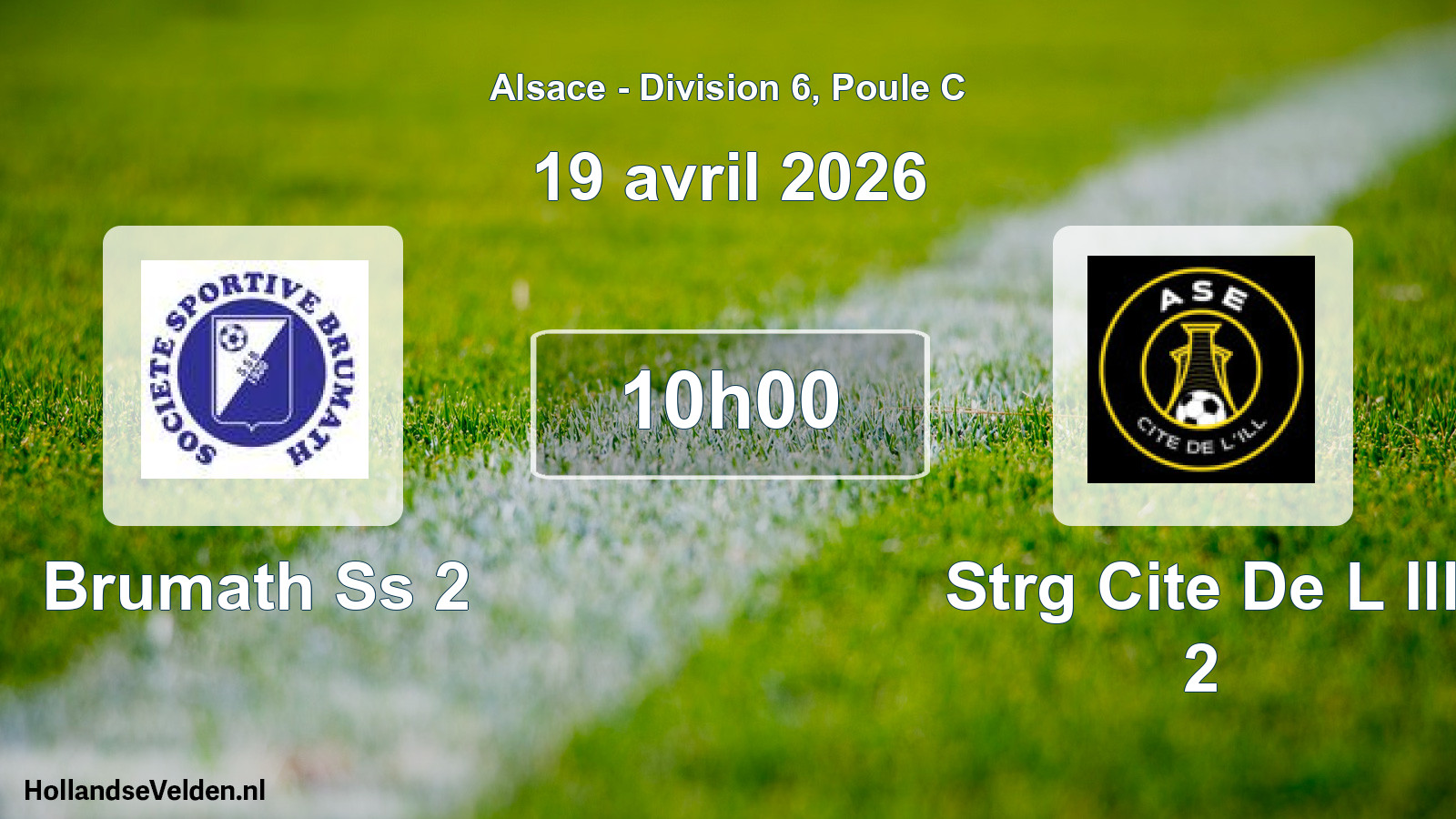 Match programmé: Brumath Ss 2 - Strg Cite De L Ill 2 (19 avril 2026)