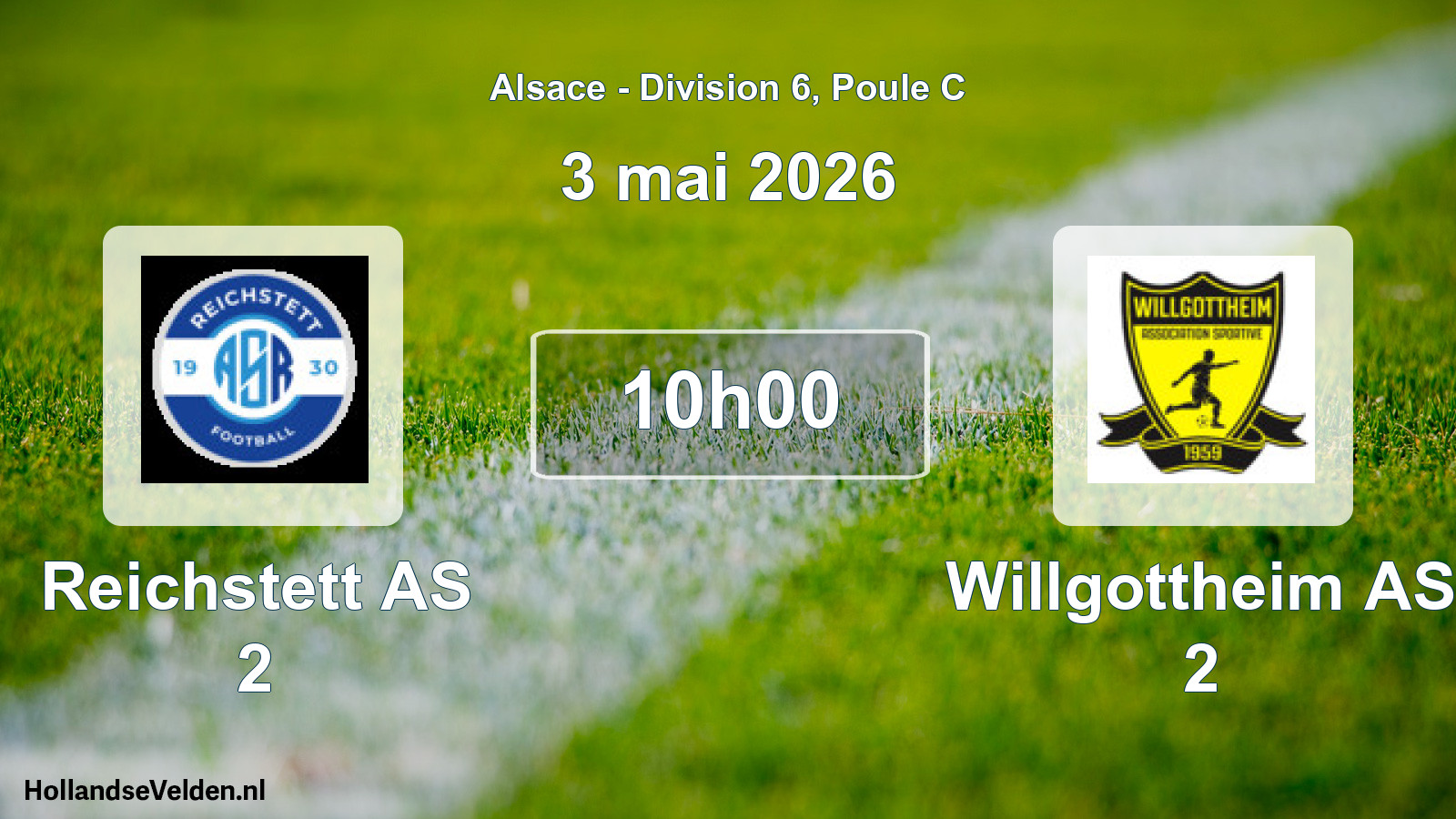 Geplande wedstrijd: Reichstett AS 2 - Willgottheim AS 2 (3 mei 2026)