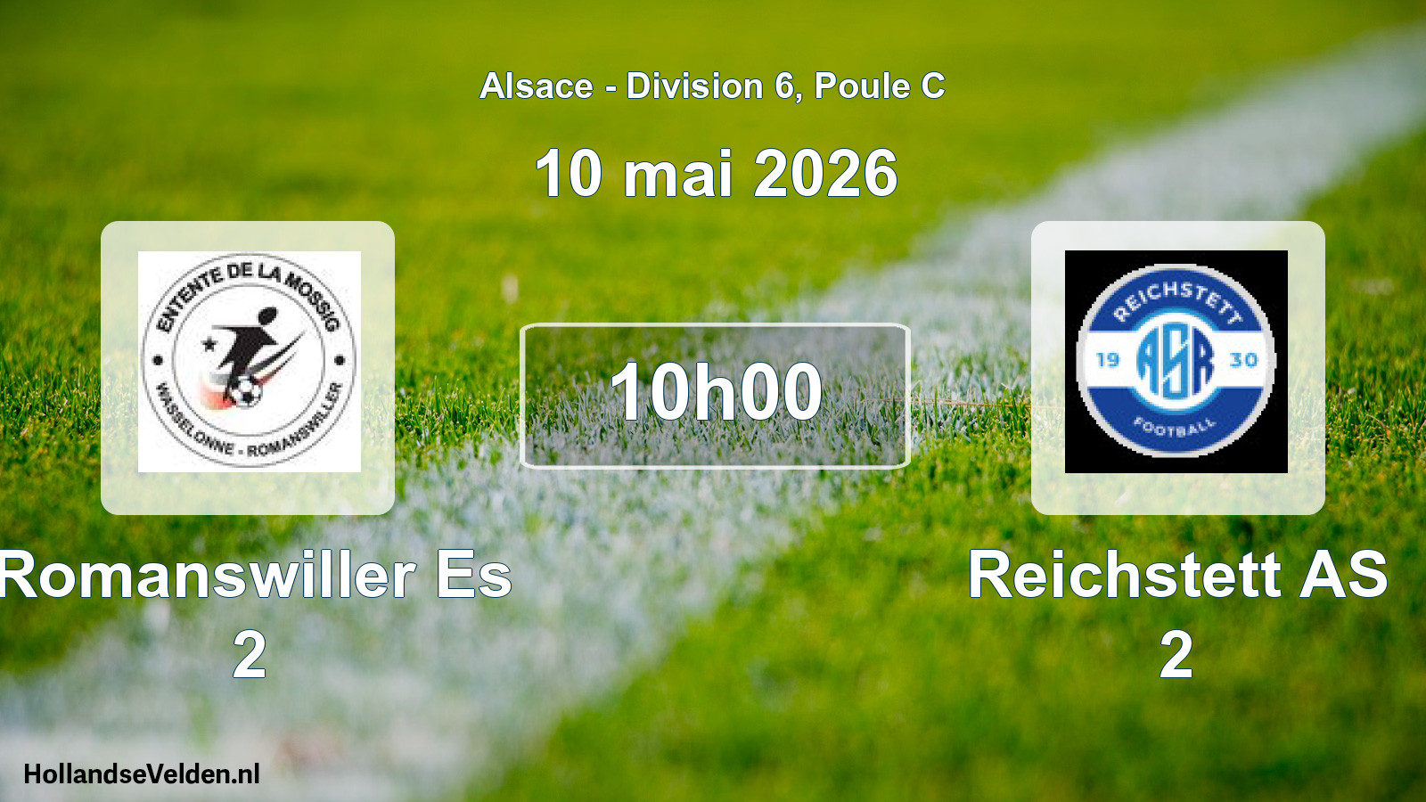 Match programmé: Romanswiller Es 2 - Reichstett AS 2 (10 mai 2026)