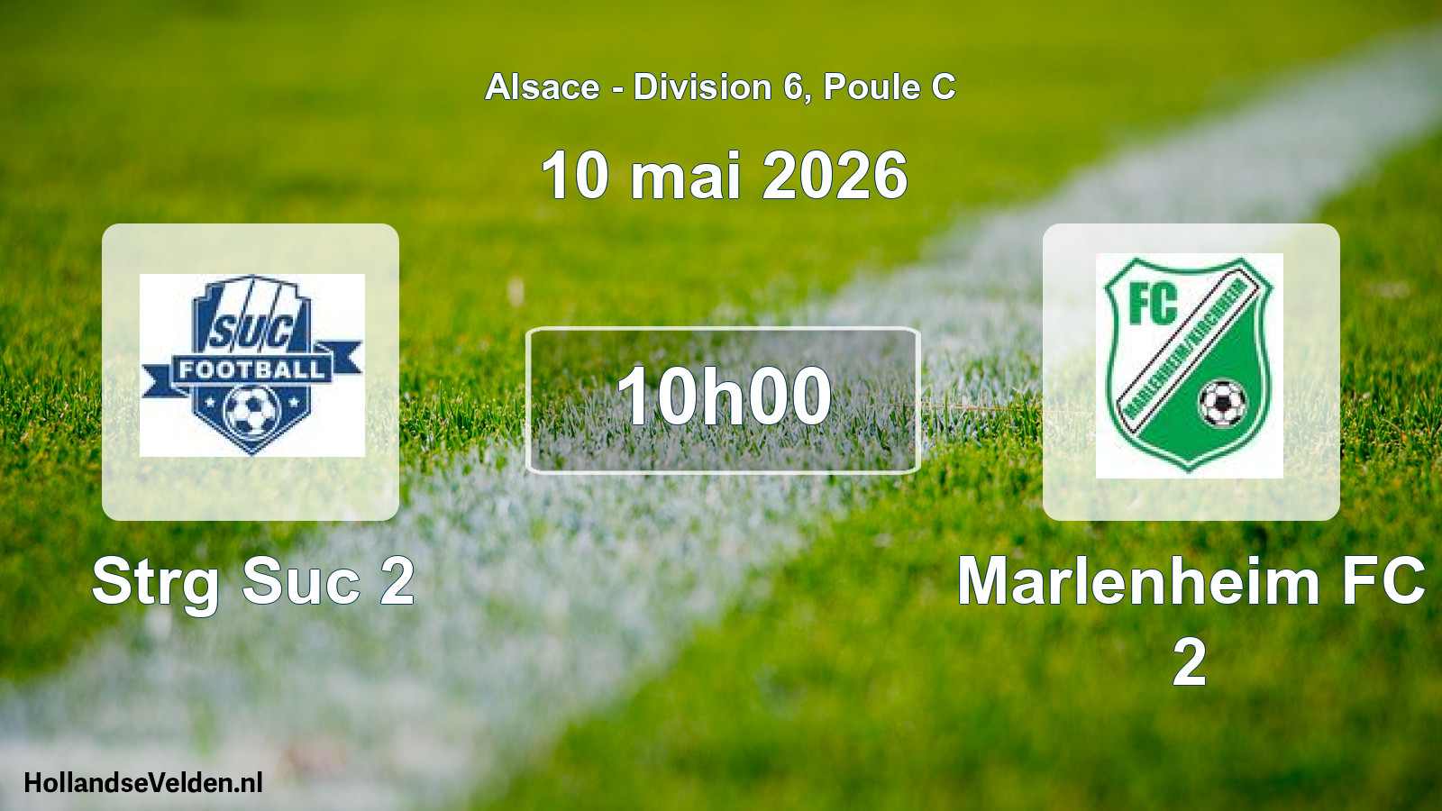 Match programmé: Strg Suc 2 - Marlenheim FC 2 (10 mai 2026)