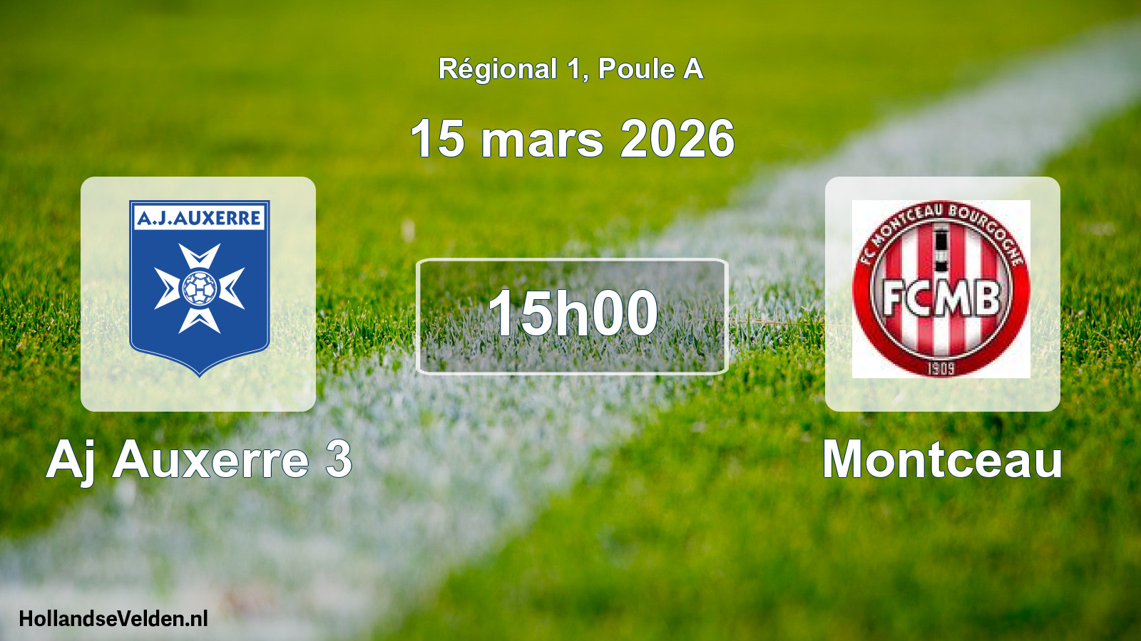 Scheduled Match: Aj Auxerre 3 - Montceau (15 March 2026)