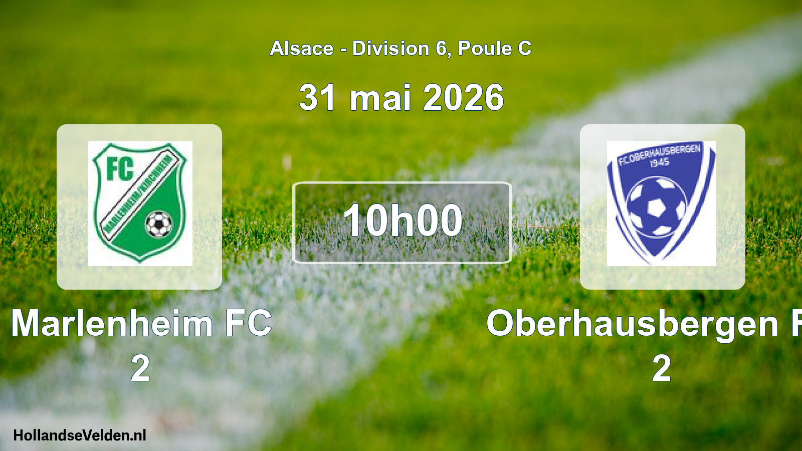Geplande wedstrijd: Marlenheim FC 2 - Oberhausbergen FC 2 (31 mei 2026)