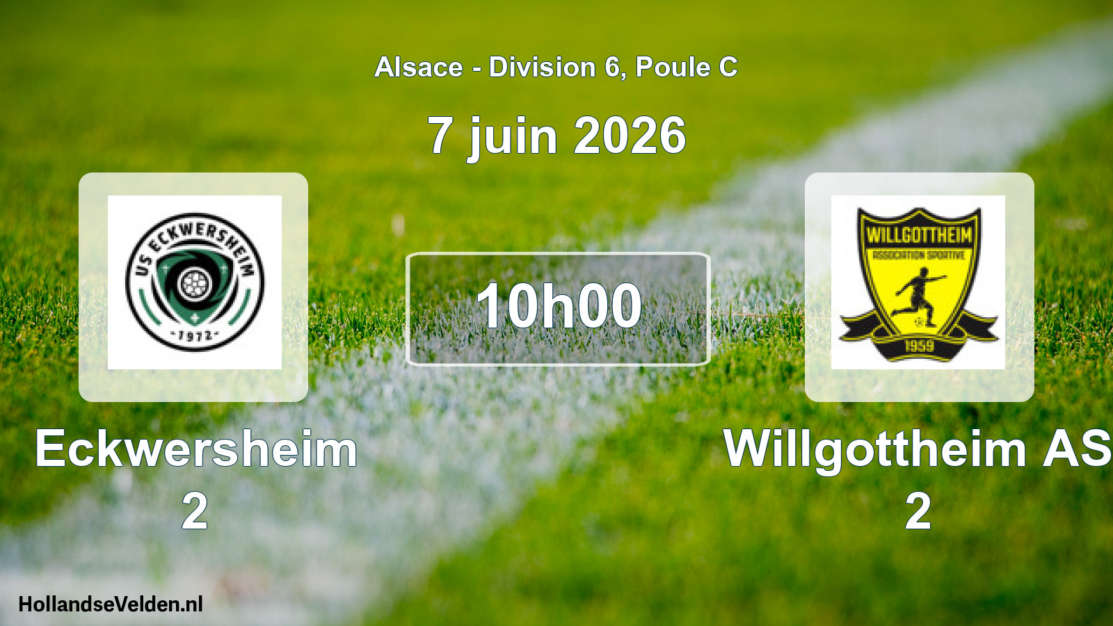 Geplande wedstrijd: Eckwersheim 2 - Willgottheim AS 2 (7 juni 2026)