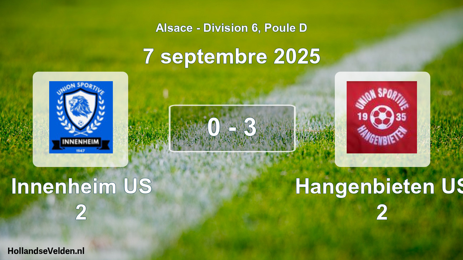 Match joué: Innenheim US 2 - Hangenbieten US 2 0 - 3 (7 septembre 2025)