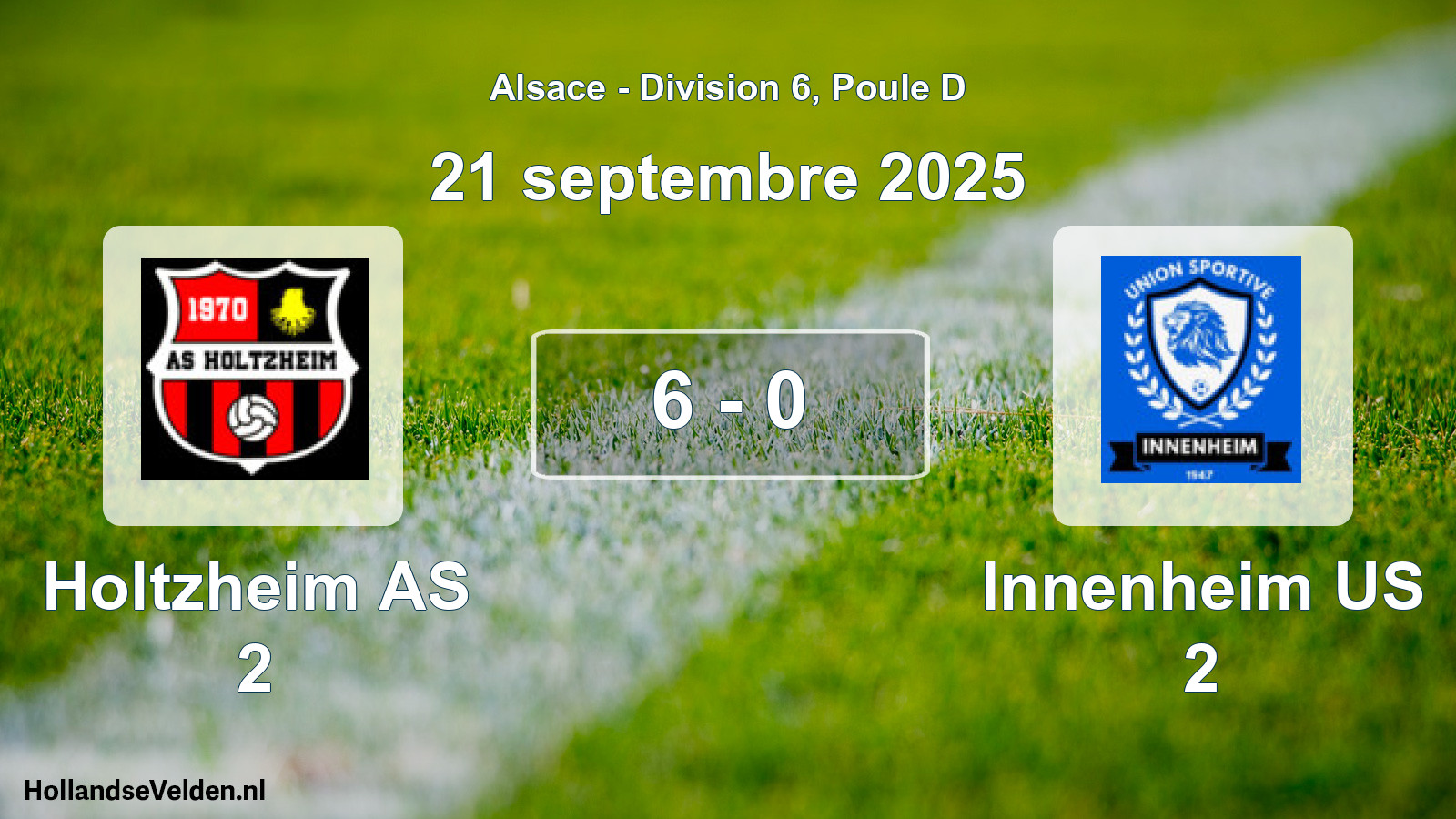 Match joué: Holtzheim AS 2 - Innenheim US 2 6 - 0 (21 septembre 2025)