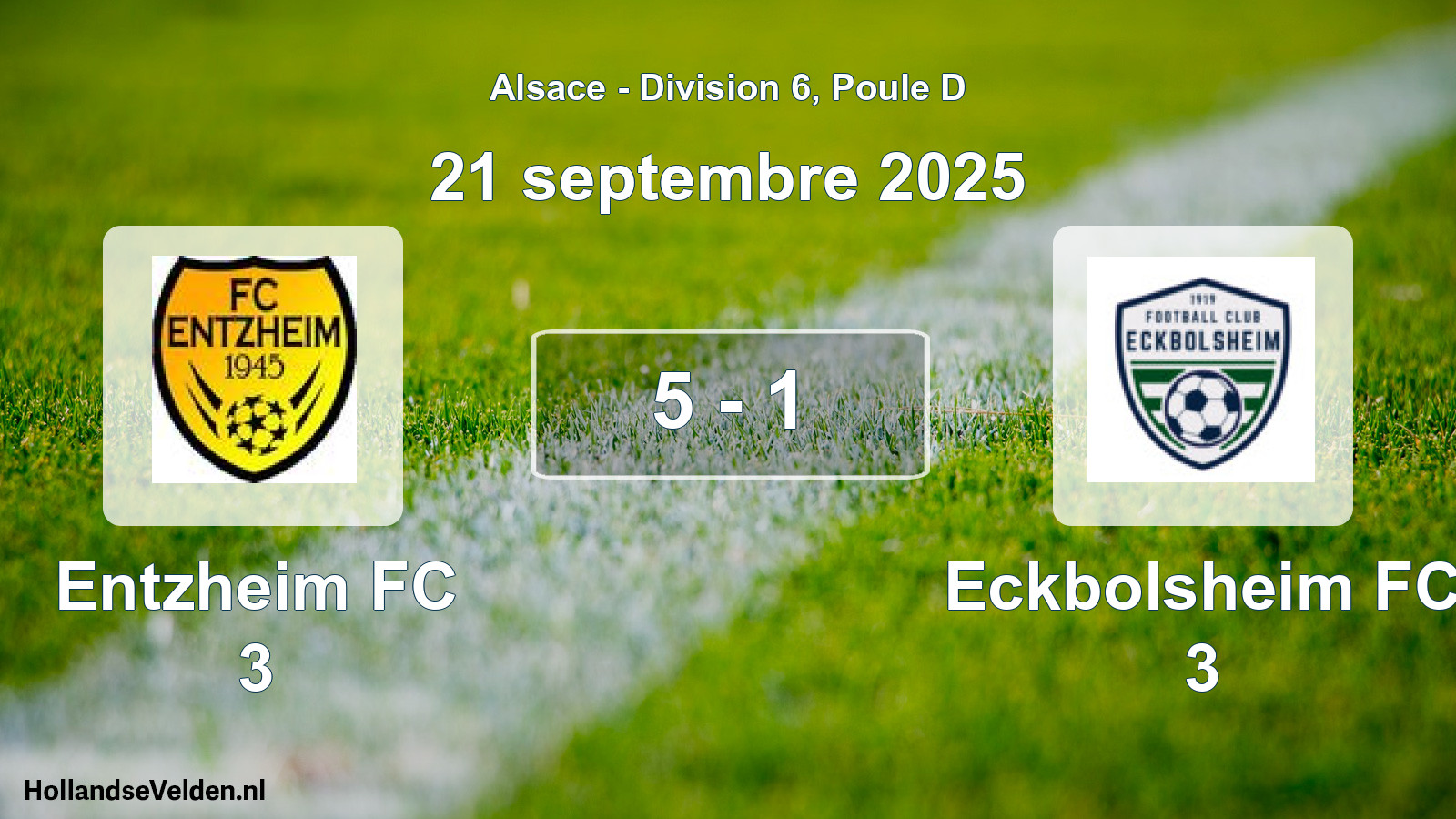 Match joué: Entzheim FC 3 - Eckbolsheim FC 3 5 - 1 (21 septembre 2025)