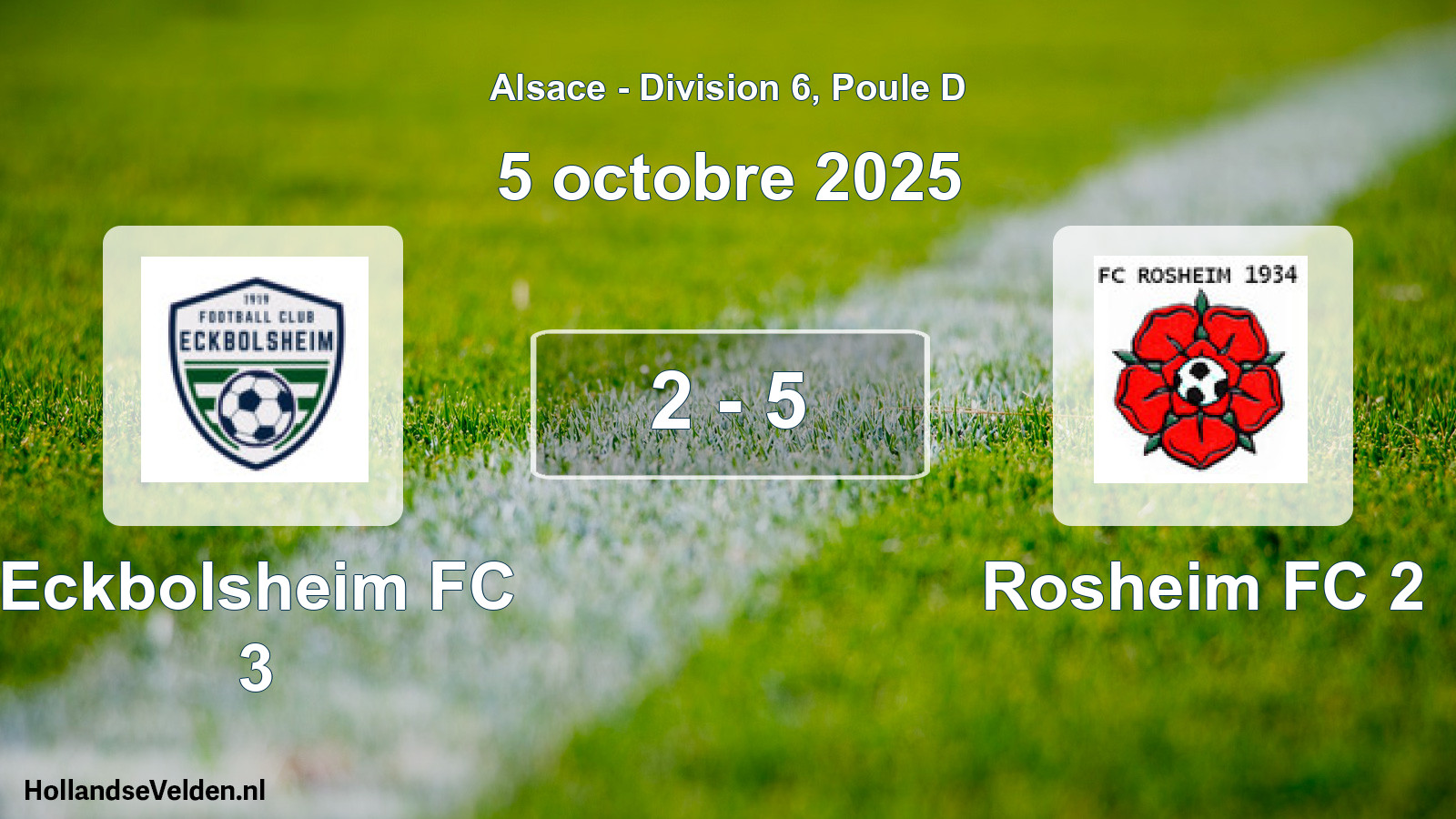 Total number of matches played: Eckbolsheim FC 3 - Rosheim FC 2 2 - 5 (5 October 2025)