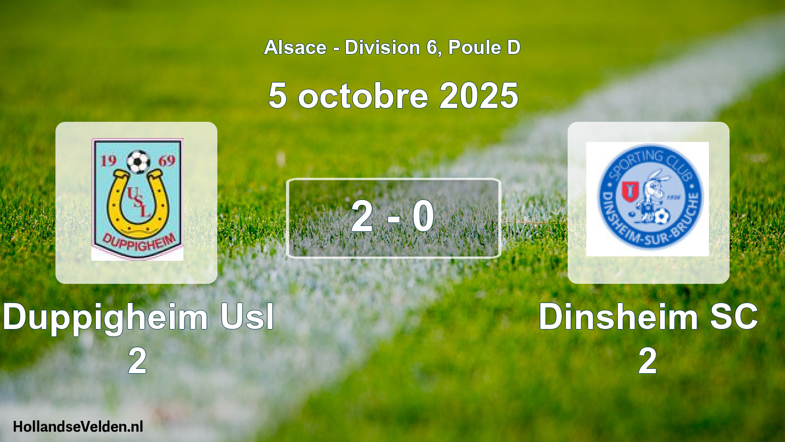 Match joué: Duppigheim Usl 2 - Dinsheim SC 2 2 - 0 (5 octobre 2025)