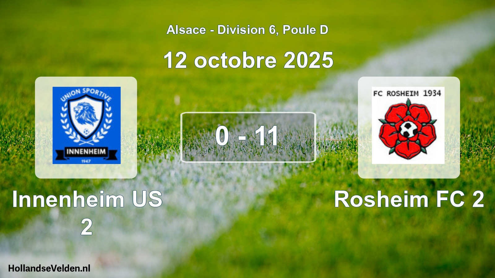 Gespeelde wedstrijd: Innenheim US 2 - Rosheim FC 2 0 - 11 (12 oktober 2025)
