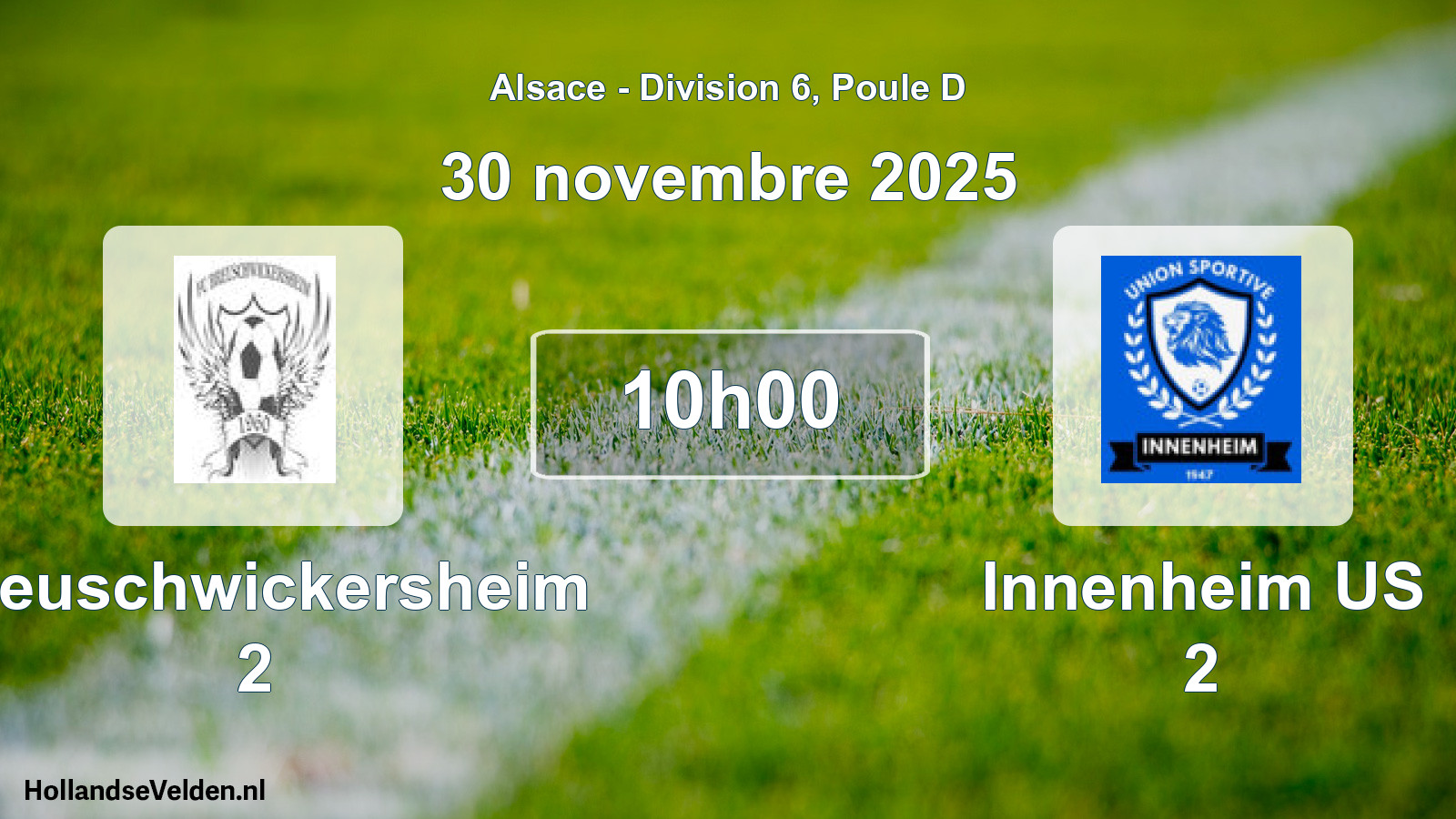 Geplande wedstrijd: Breuschwickersheim 2 - Innenheim US 2 (30 november 2025)