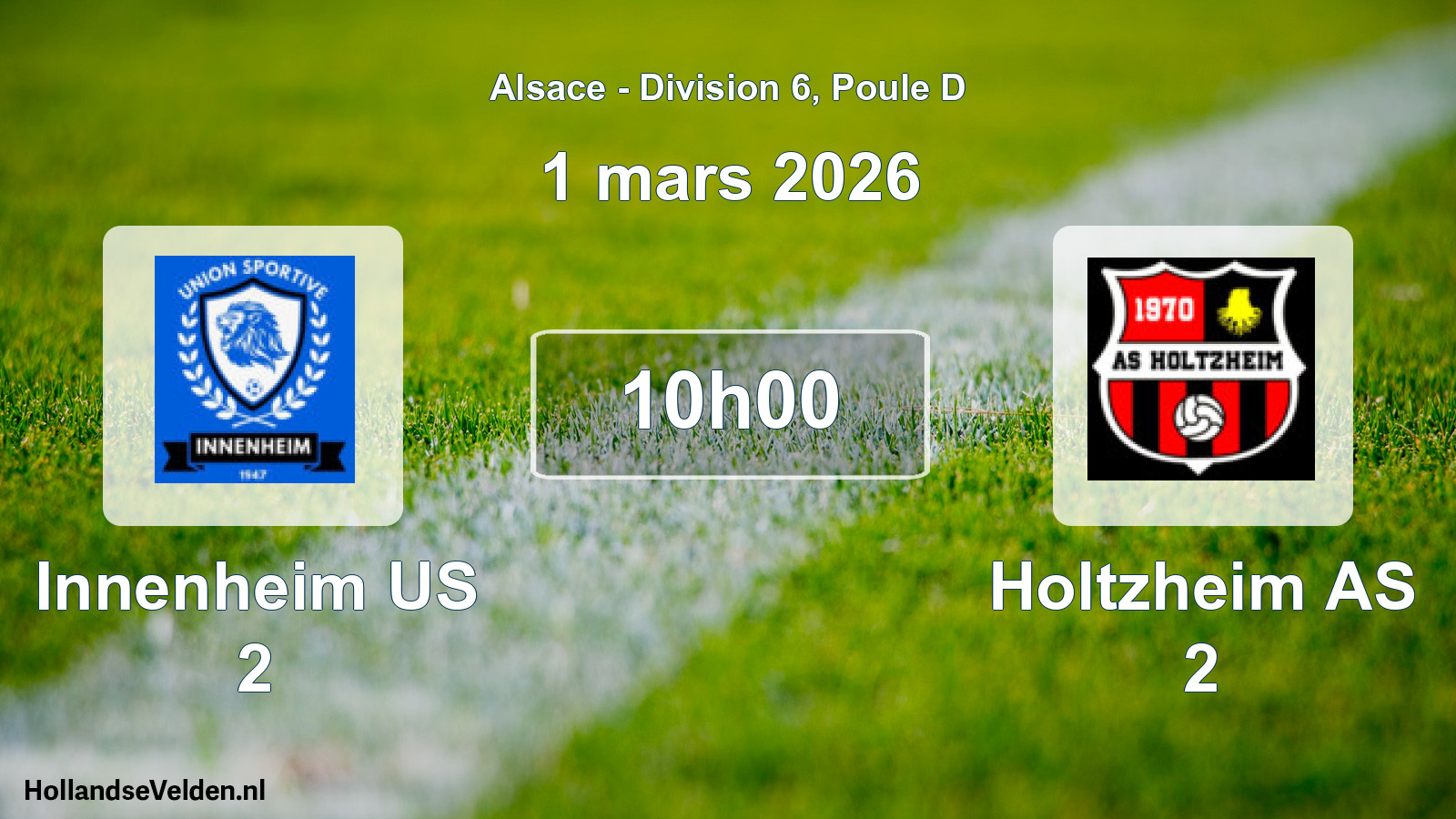 Geplande wedstrijd: Innenheim US 2 - Holtzheim AS 2 (1 maart 2026)