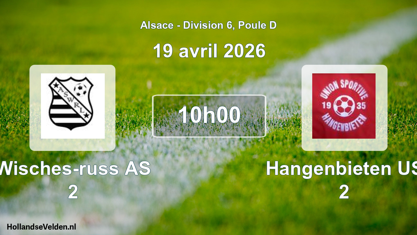 Match programmé: Wisches-russ AS 2 - Hangenbieten US 2 (19 avril 2026)