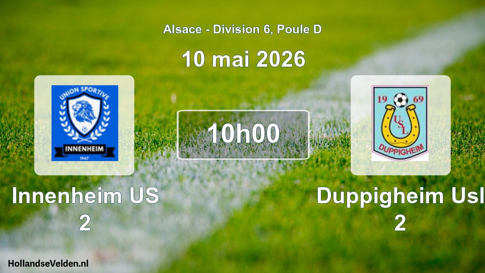 Match programmé: Innenheim US 2 - Duppigheim Usl 2 (10 mai 2026)