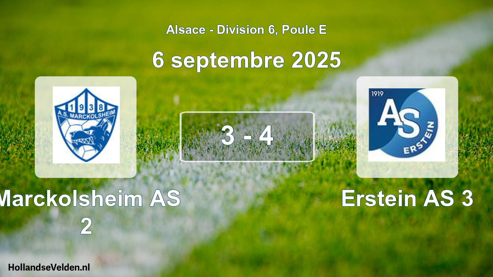 Match joué: Marckolsheim AS 2 - Erstein AS 3 3 - 4 (6 septembre 2025)