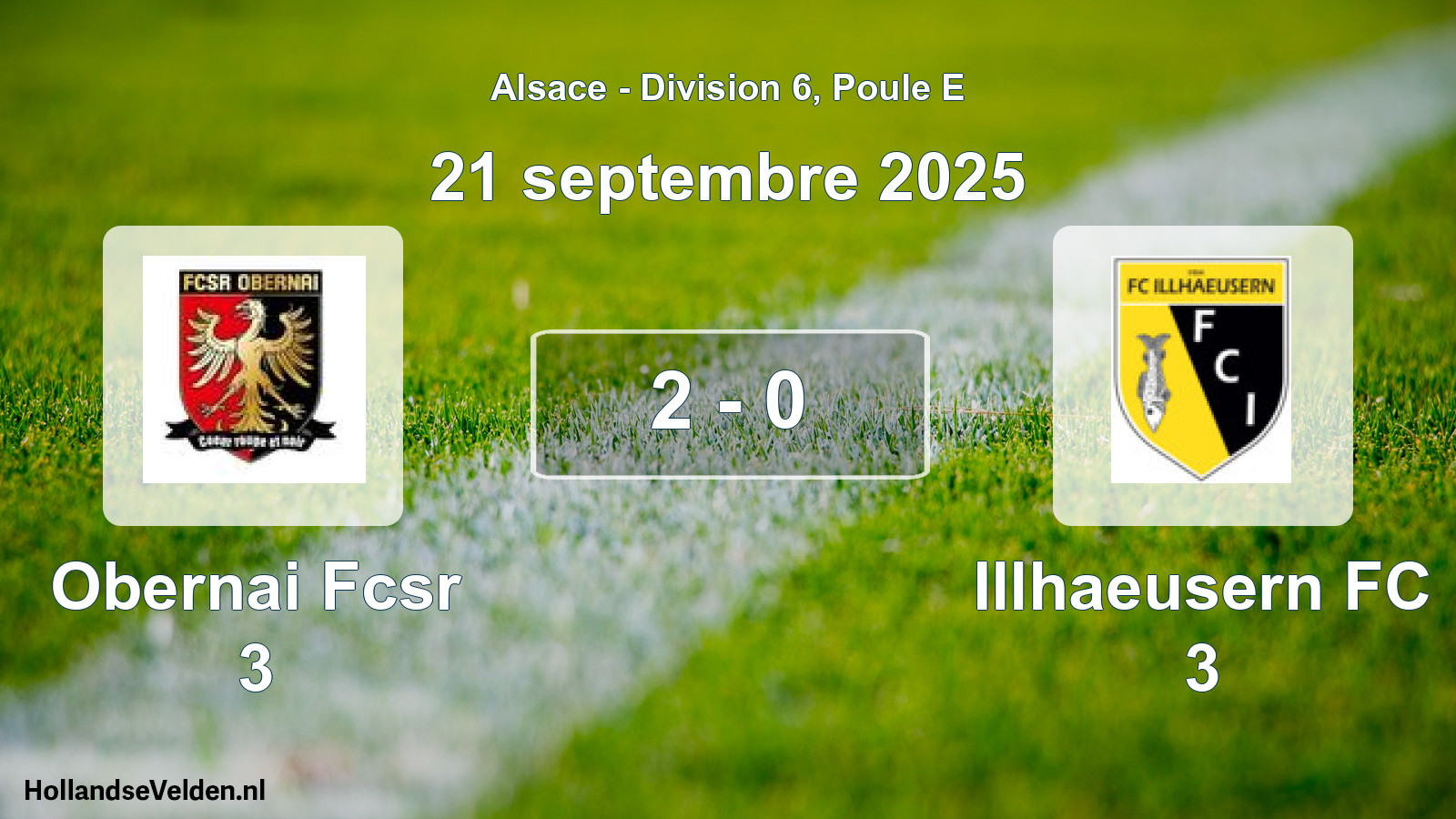 Match joué: Obernai Fcsr 3 - Illhaeusern FC 3 2 - 0 (21 septembre 2025)