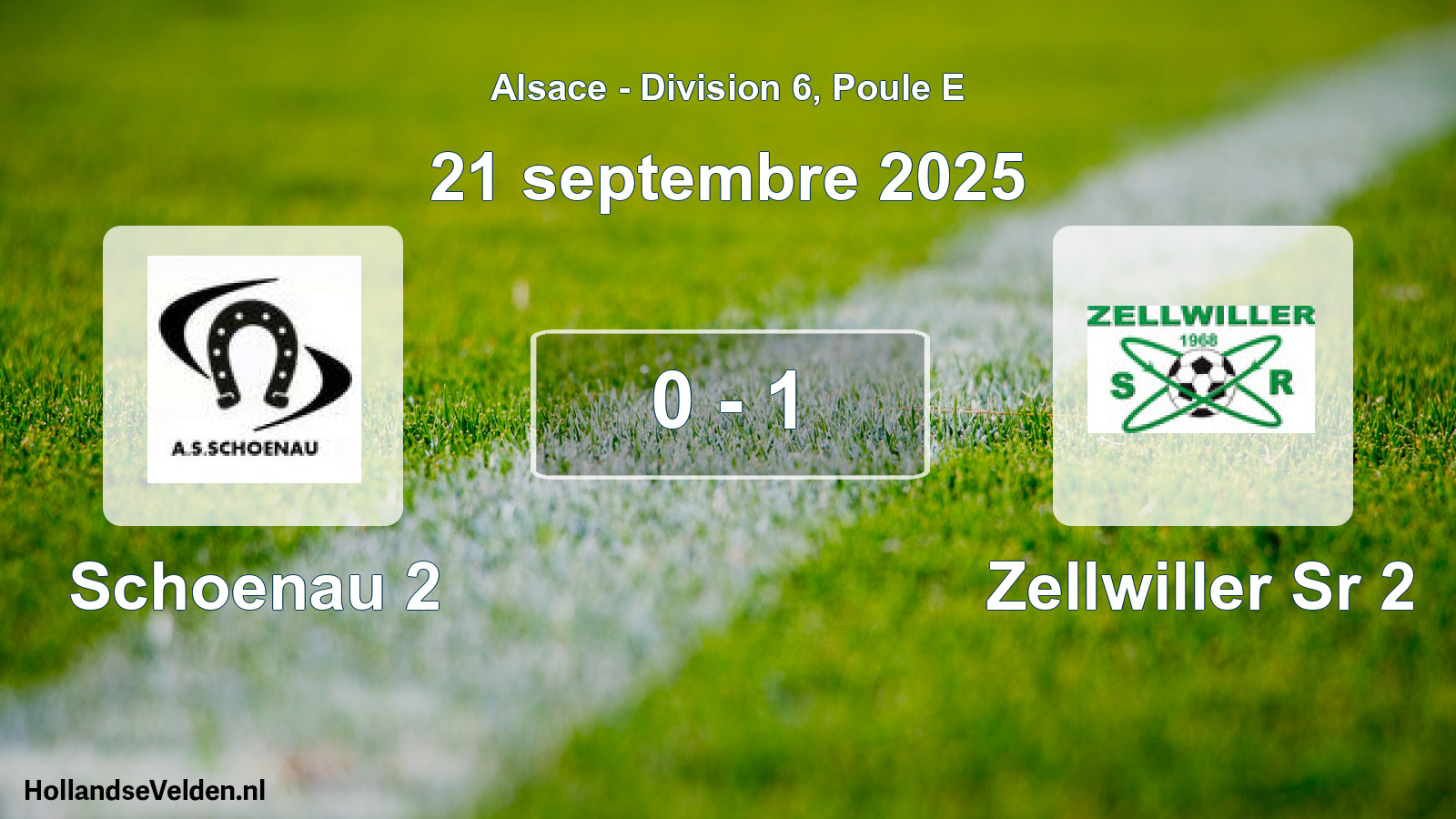 Match joué: Schoenau 2 - Zellwiller Sr 2 0 - 1 (21 septembre 2025)