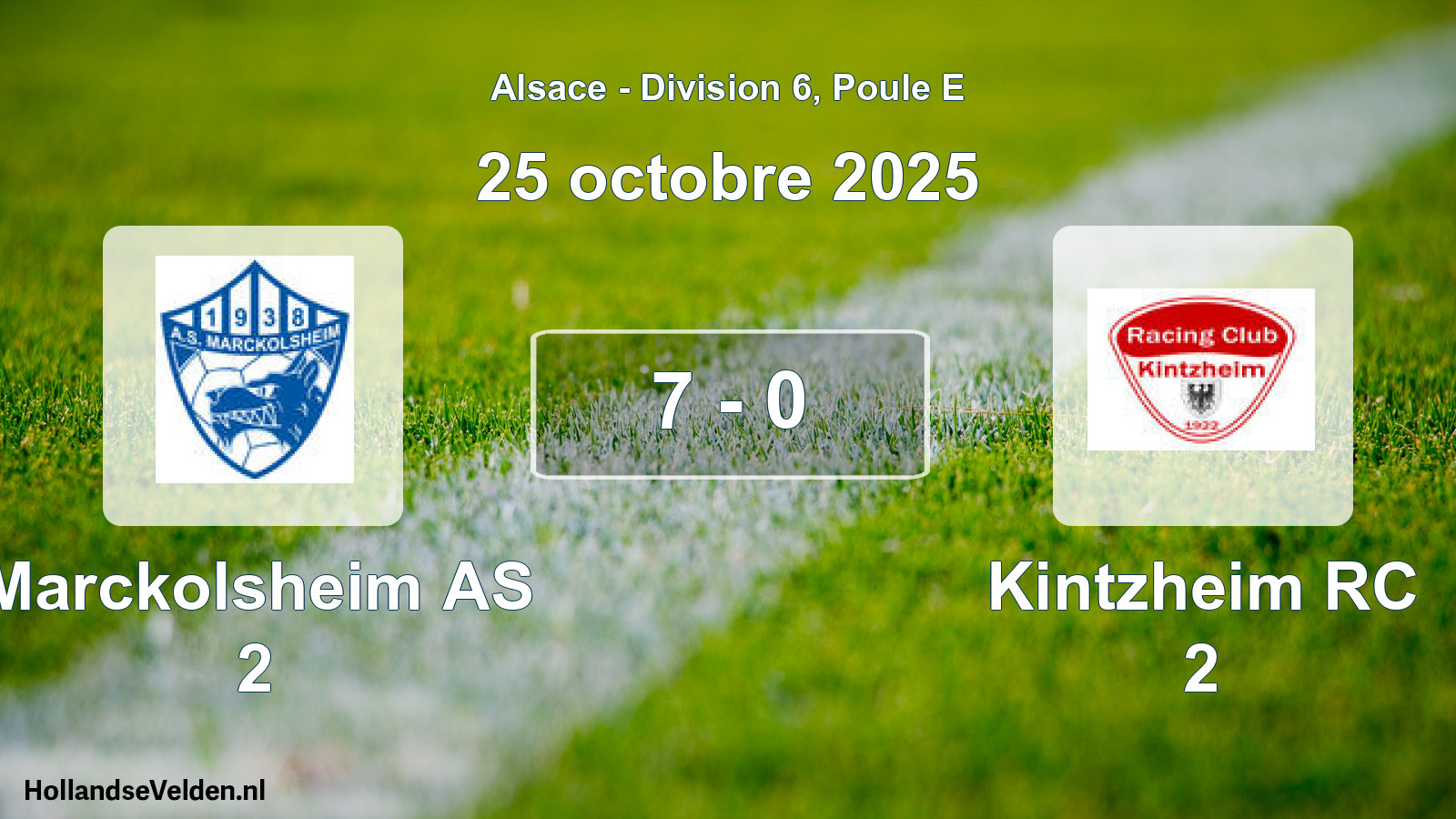 Match joué: Marckolsheim AS 2 - Kintzheim RC 2 7 - 0 (25 octobre 2025)