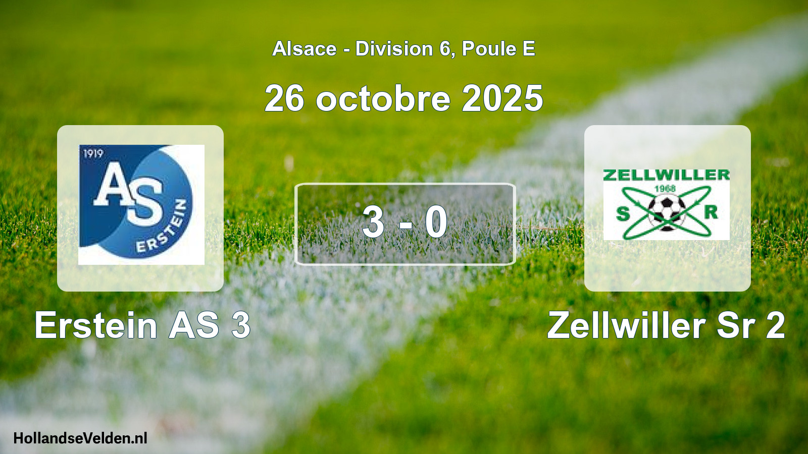 Match joué: Erstein AS 3 - Zellwiller Sr 2 3 - 0 (26 octobre 2025)
