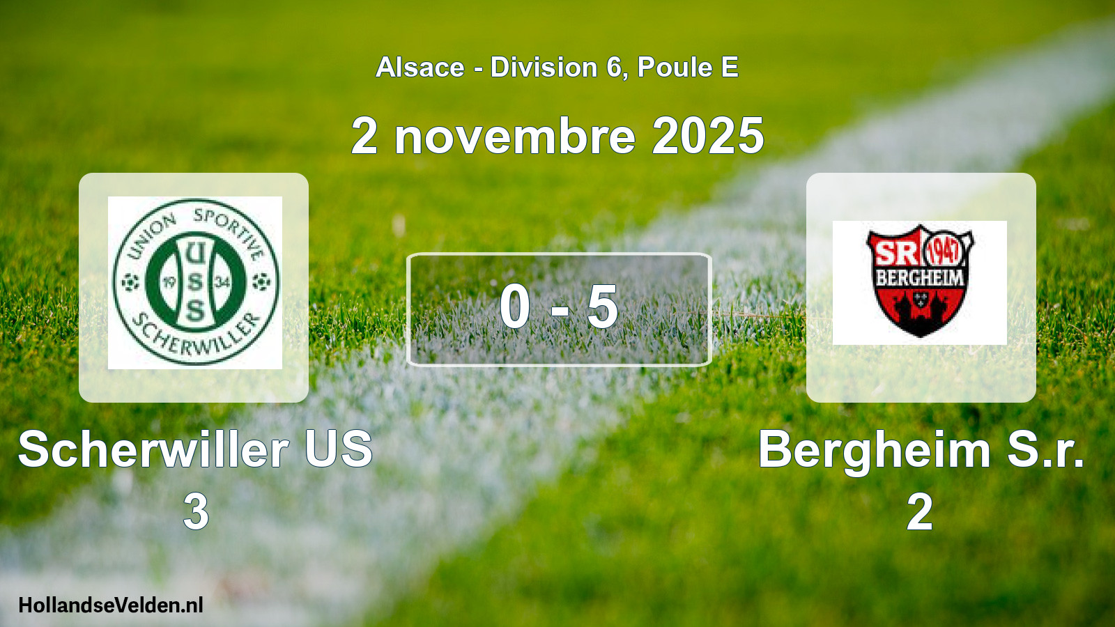 Total number of matches played: Scherwiller US 3 - Bergheim S.r. 2 0 - 5 (2 November 2025)