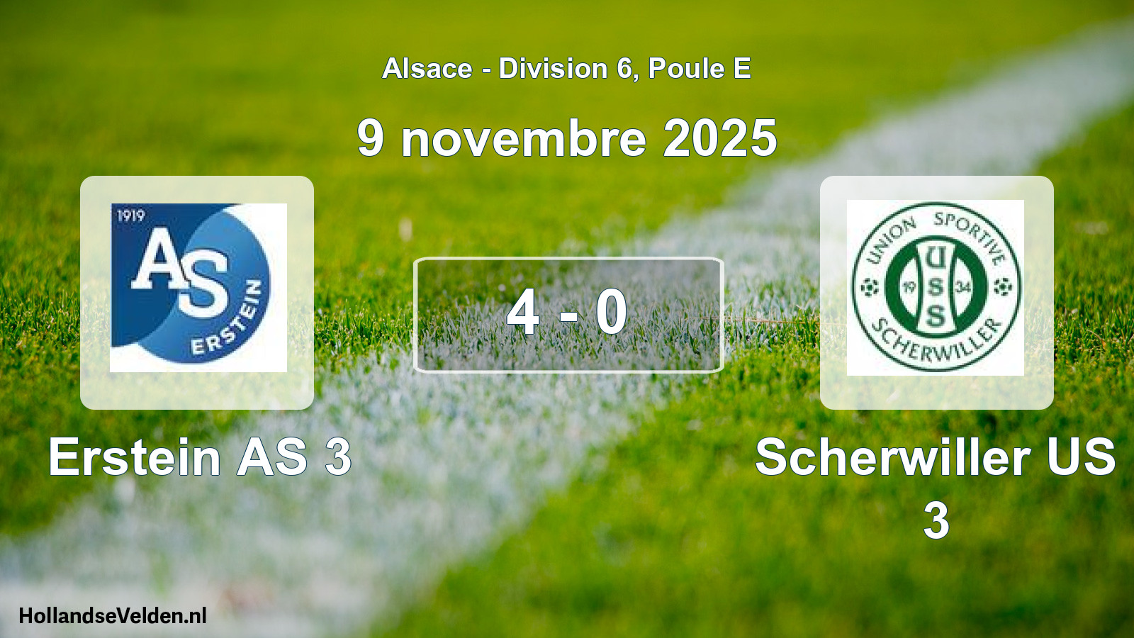 Match joué: Erstein AS 3 - Scherwiller US 3 4 - 0 (9 novembre 2025)