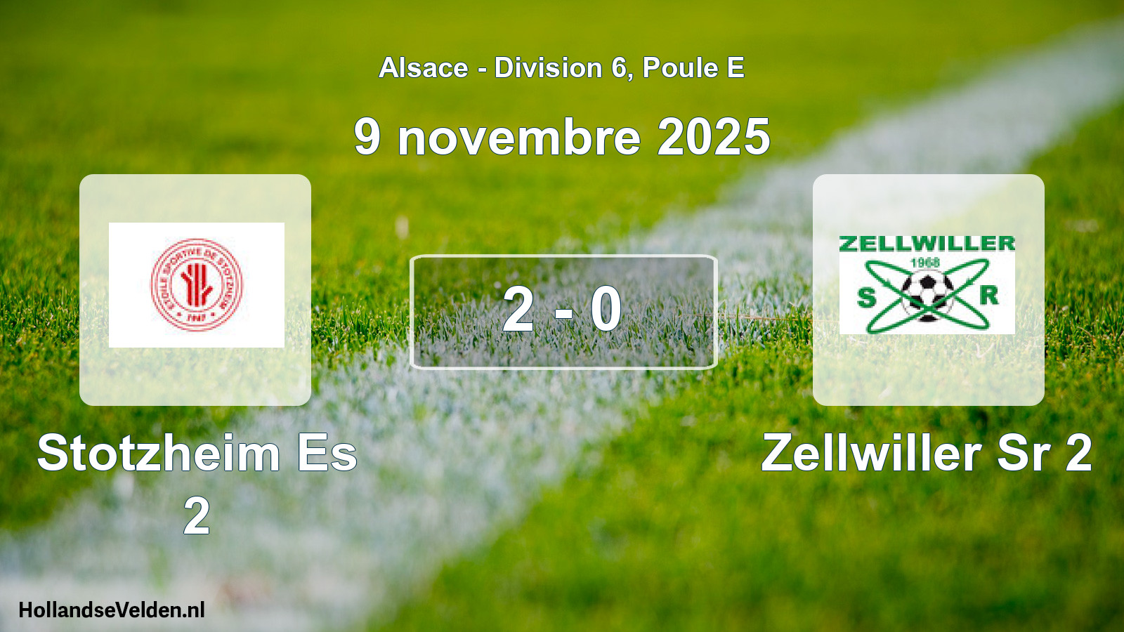 Match joué: Stotzheim Es 2 - Zellwiller Sr 2 2 - 0 (9 novembre 2025)