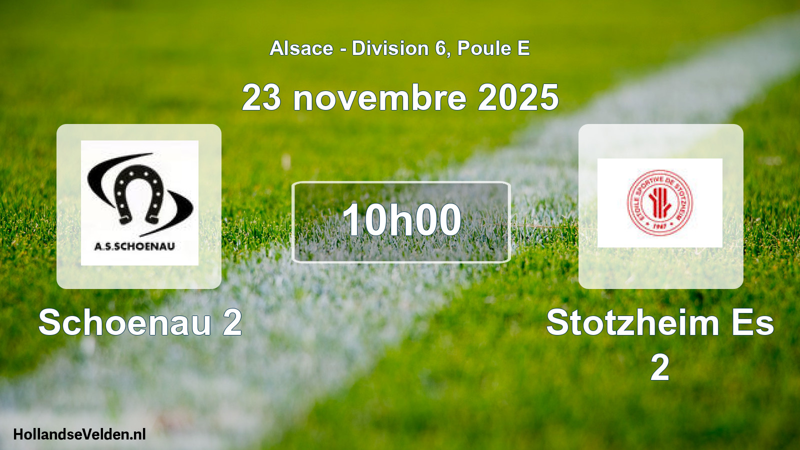 Match programmé: Schoenau 2 - Stotzheim Es 2 (23 novembre 2025)