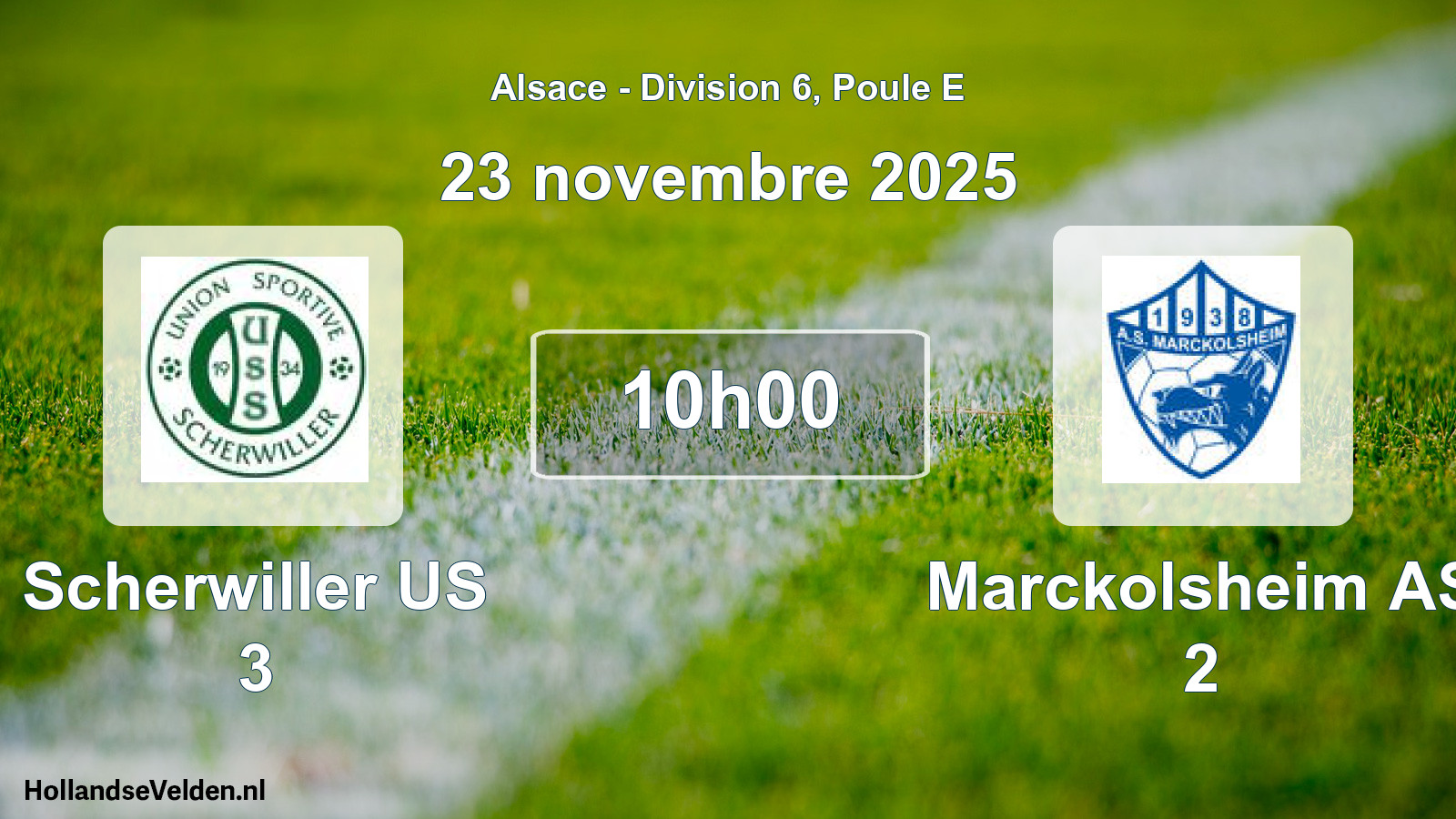 Geplande wedstrijd: Scherwiller US 3 - Marckolsheim AS 2 (23 november 2025)