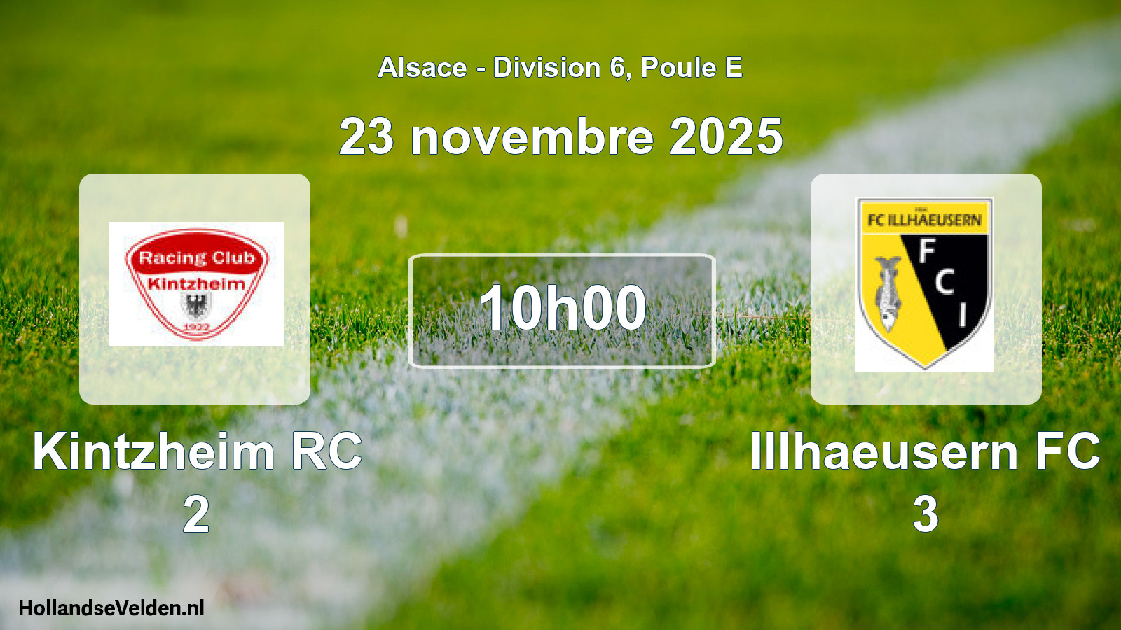 Match programmé: Kintzheim RC 2 - Illhaeusern FC 3 (23 novembre 2025)