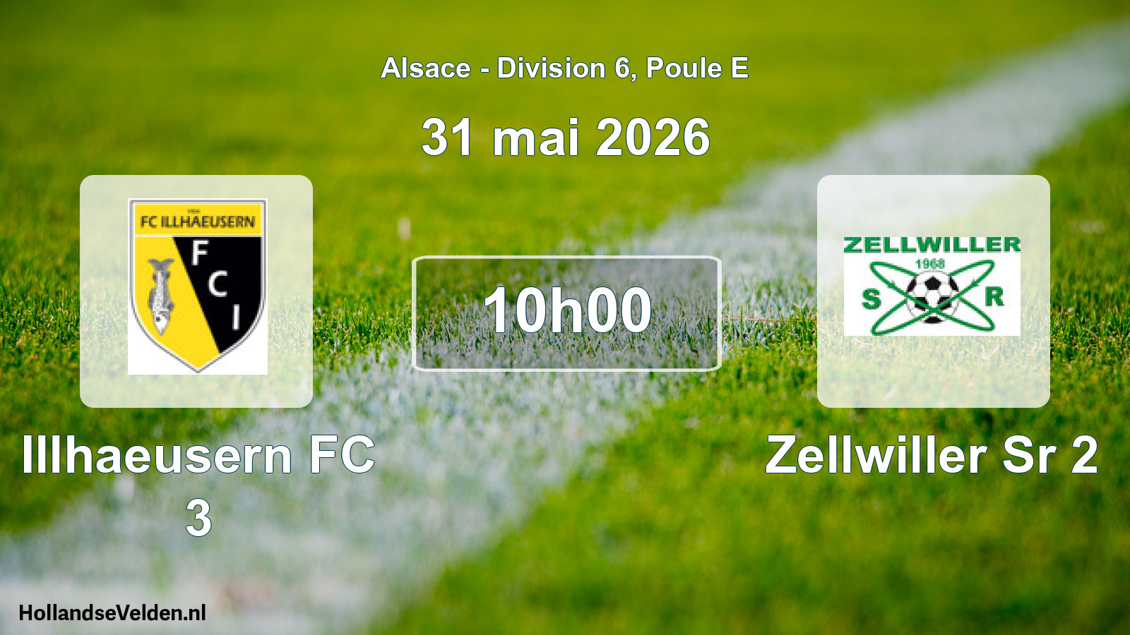 Match programmé: Illhaeusern FC 3 - Zellwiller Sr 2 (31 mai 2026)