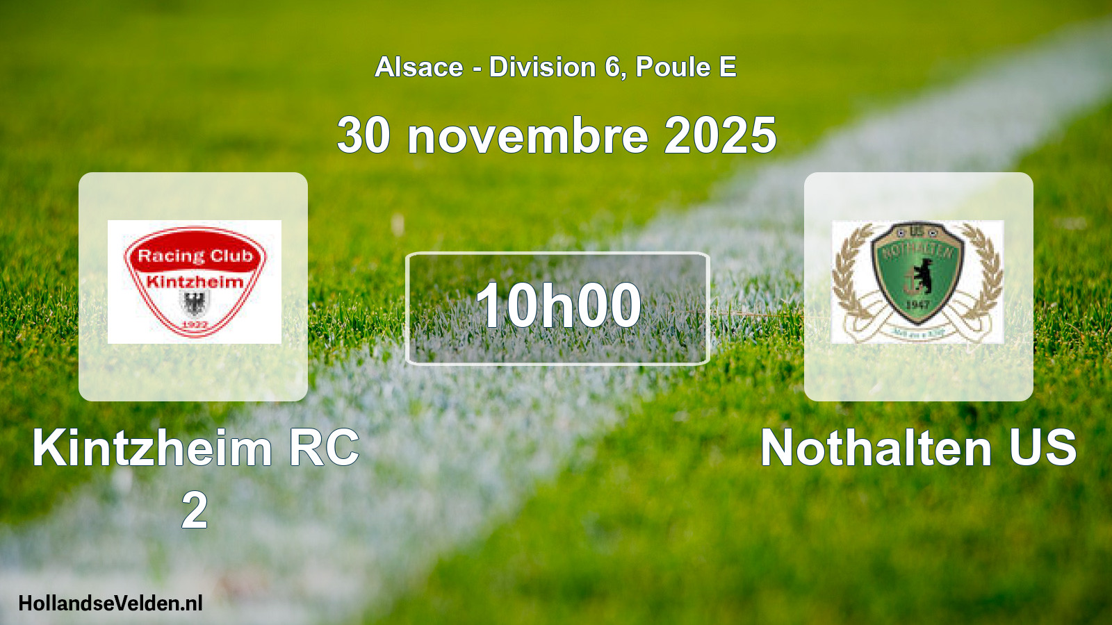 Match programmé: Kintzheim RC 2 - Nothalten US (30 novembre 2025)